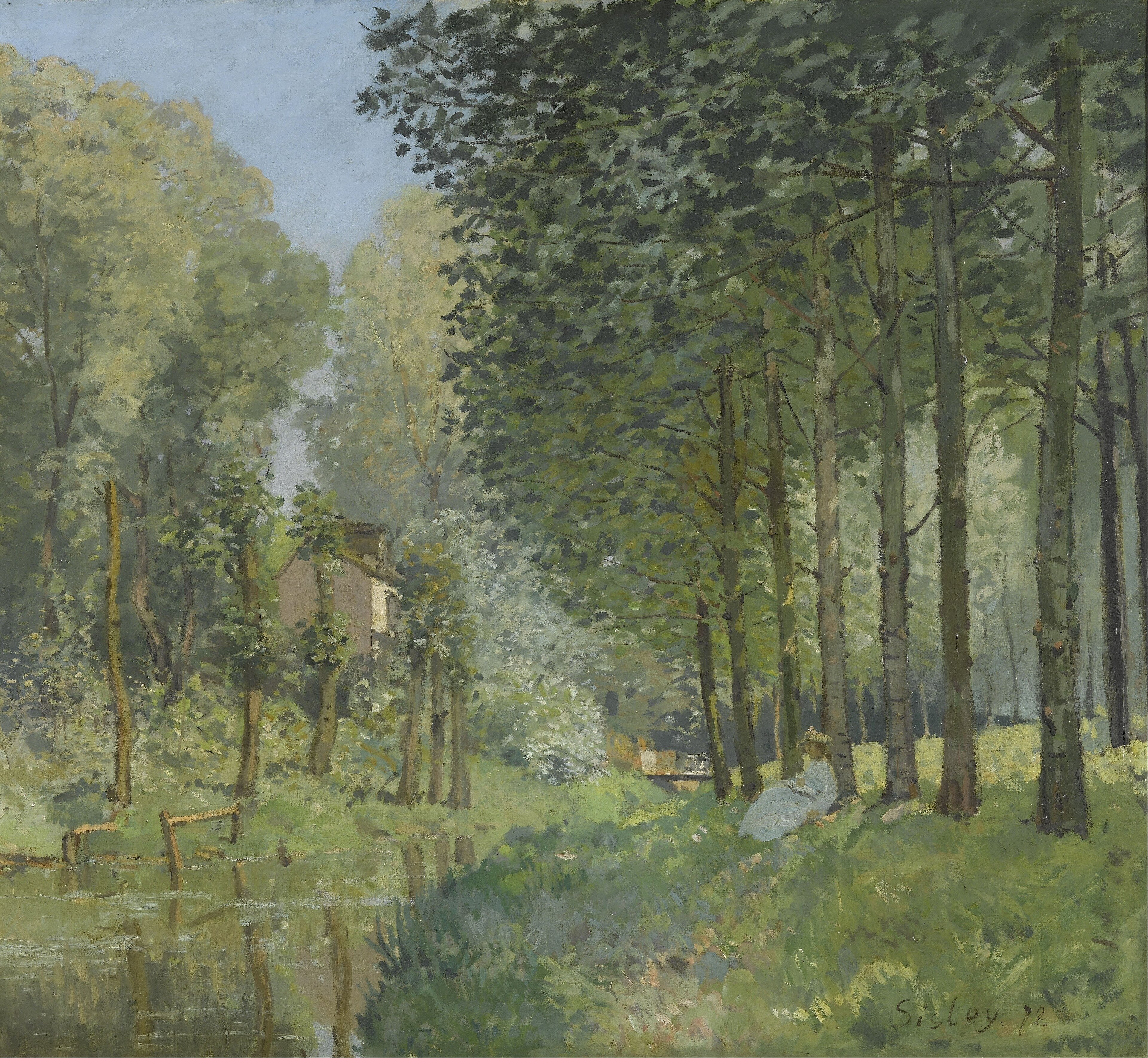 Le repos au bord du ruisseau. Lisière de bois by Alfred Sisley