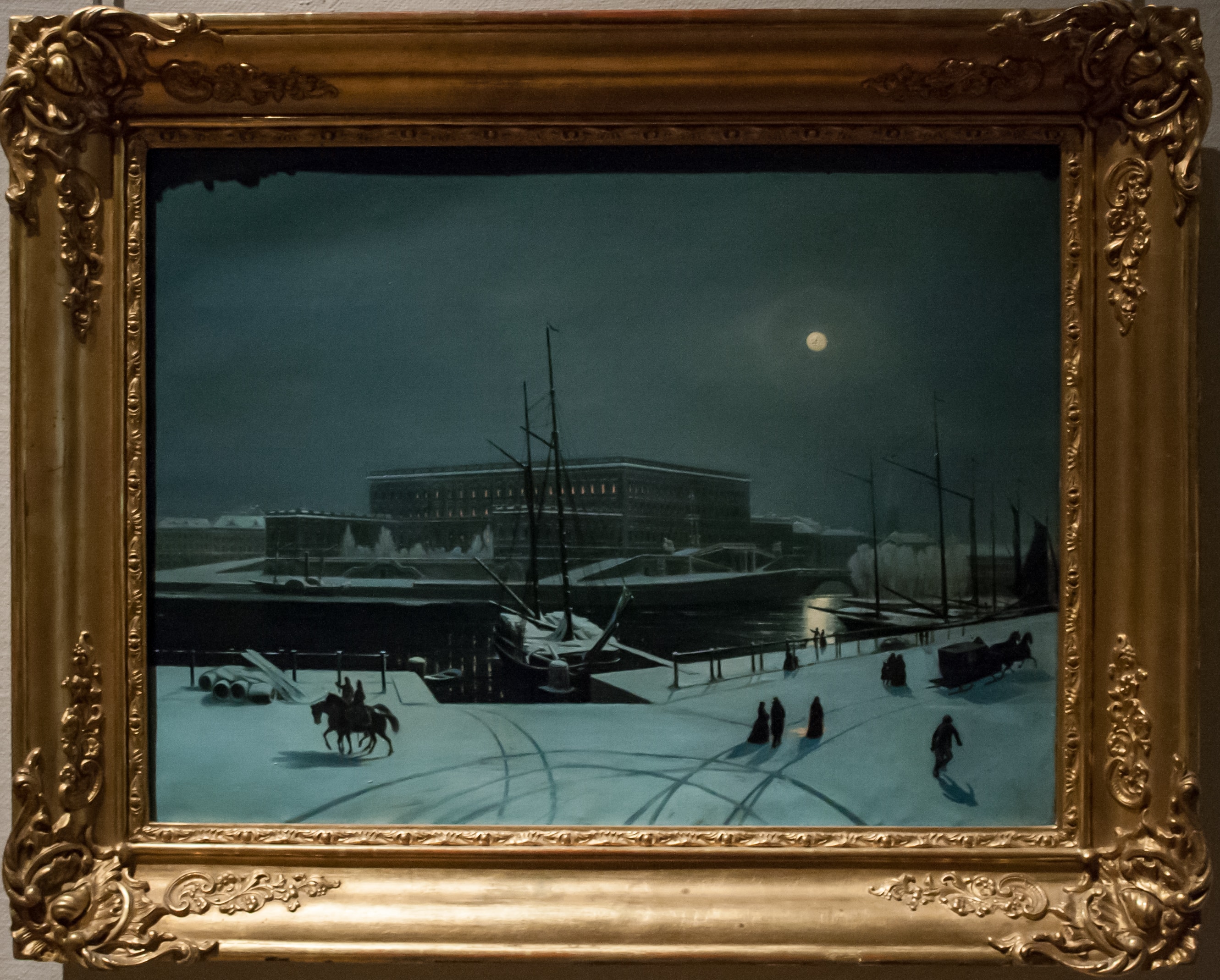 View of the Royal Palace in Stockholm. Winter by Carl Stefan Bennet