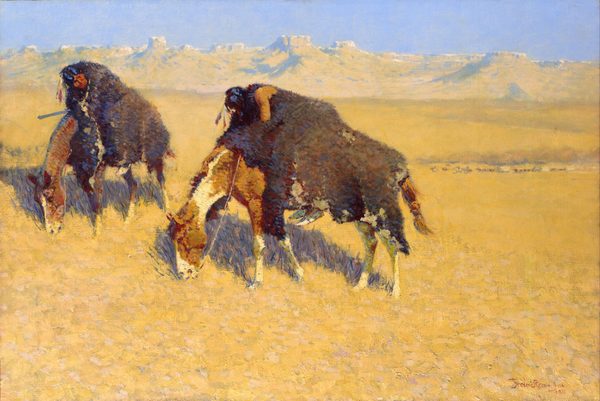 Indians Simulating Buffalo by Frederic Remington