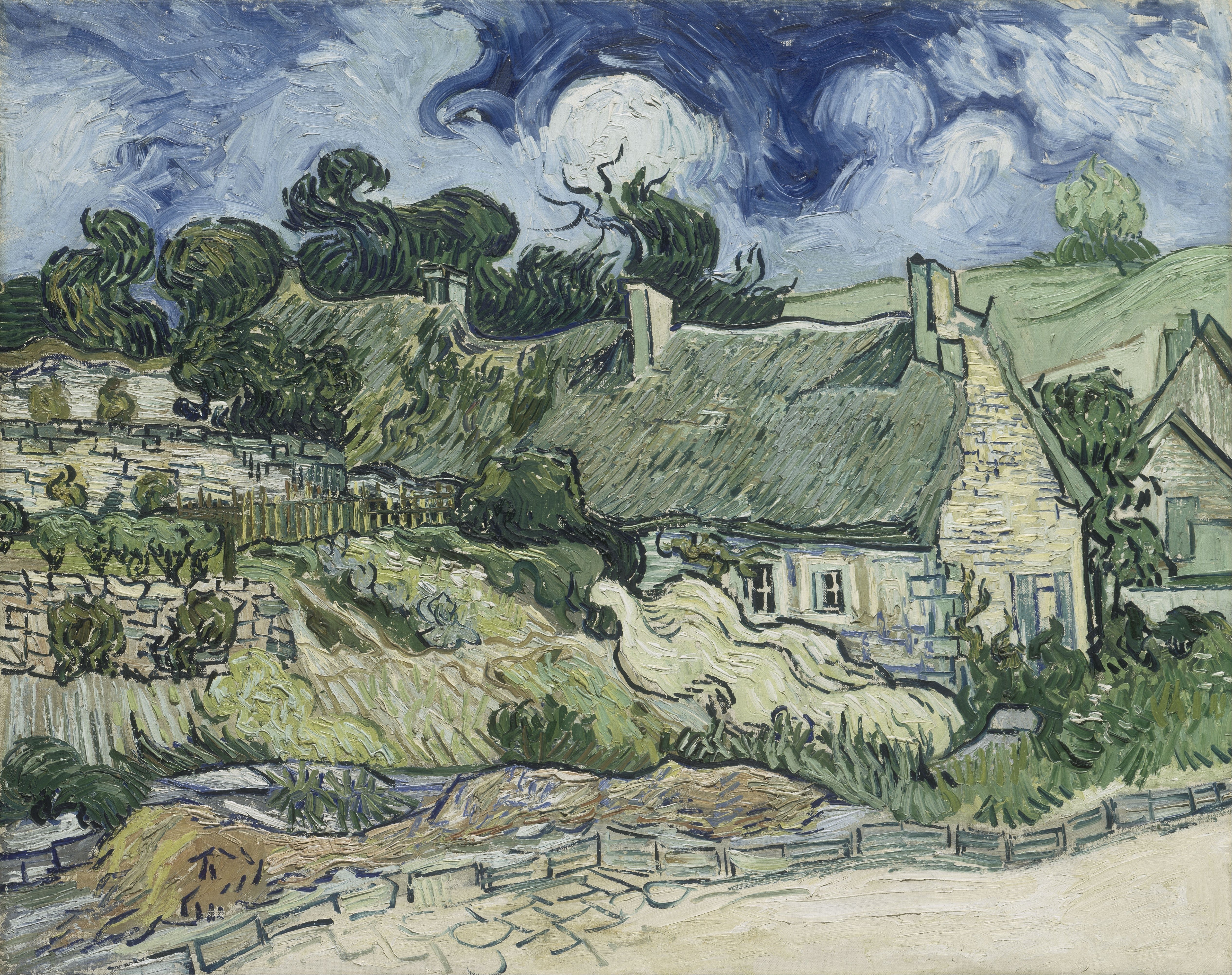 Chaumes de Cordeville, 1890-06, by Vincent van Gogh