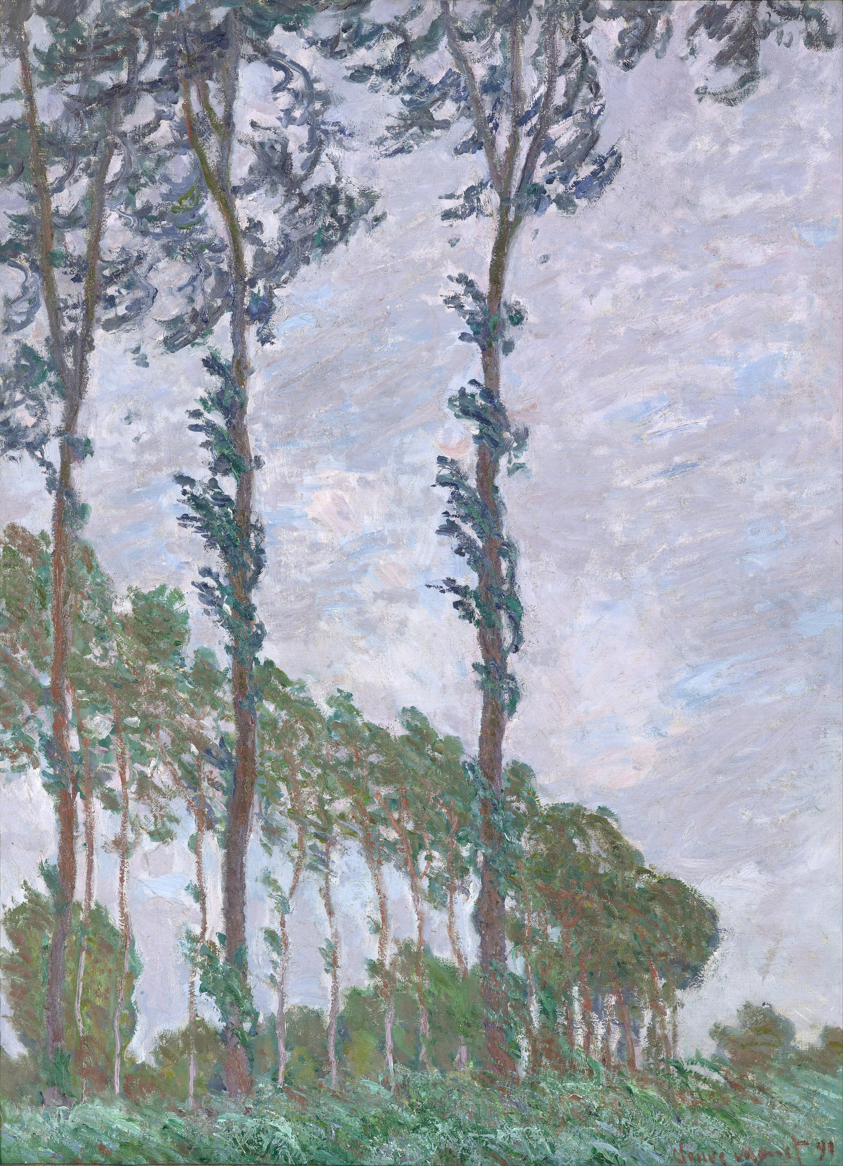 Effet de vent, série des Peupliers by Claude Monet