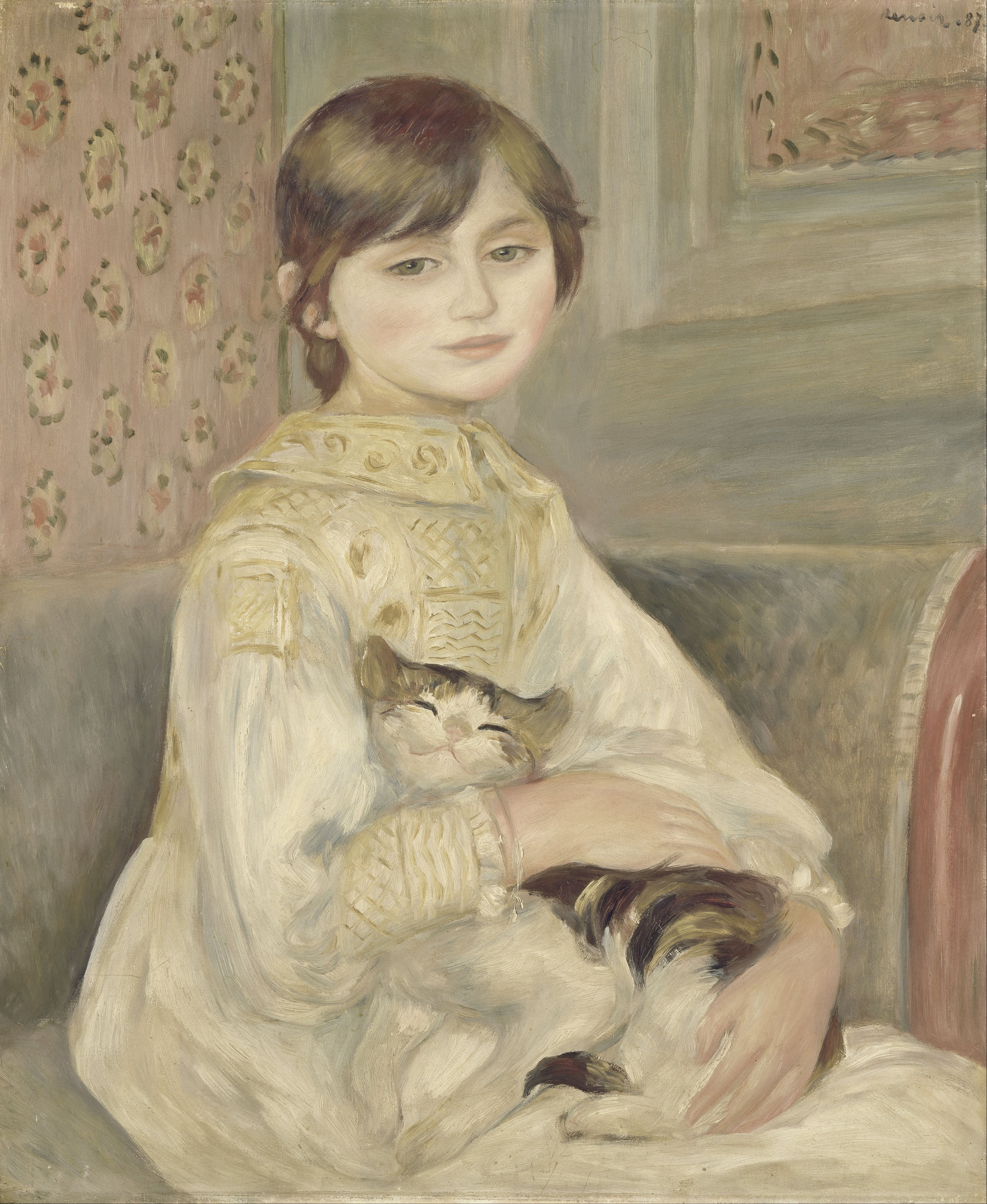Julie Manet, dit aussi l'Enfant au chat by Pierre-Auguste Renoir