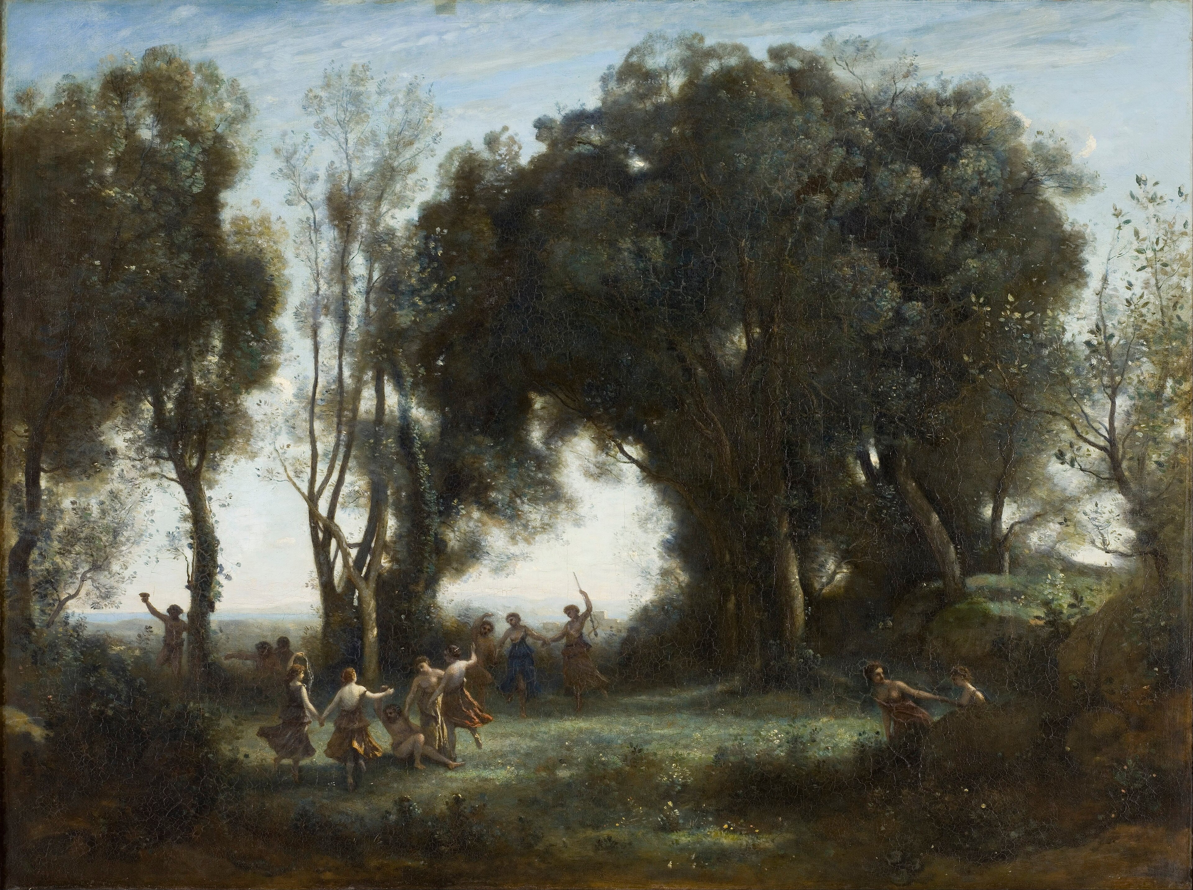 A Morning. The dance of the Nymphs by Jean-Baptiste Camille Corot