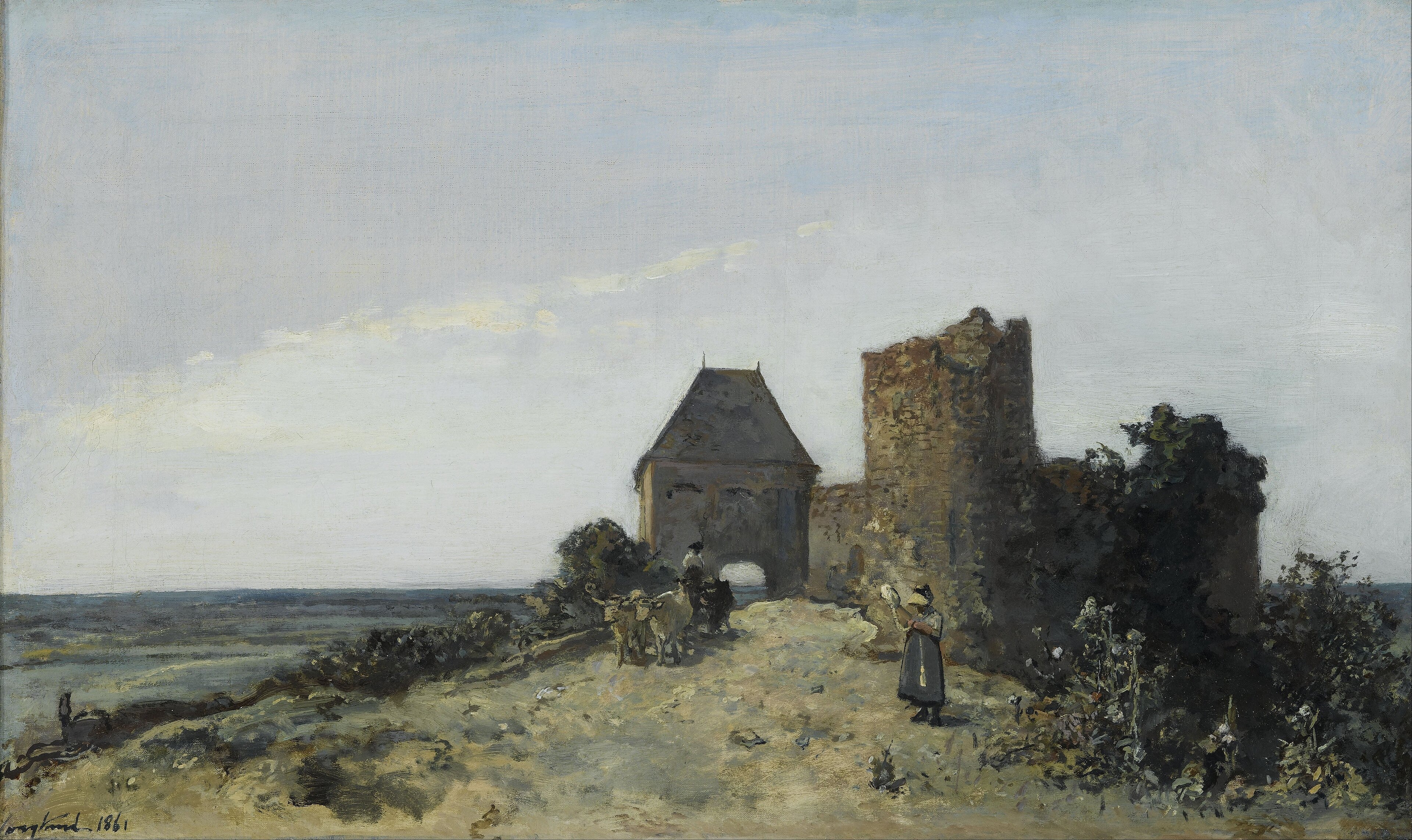 Ruines du château de Rosemont by Johan Jongkind