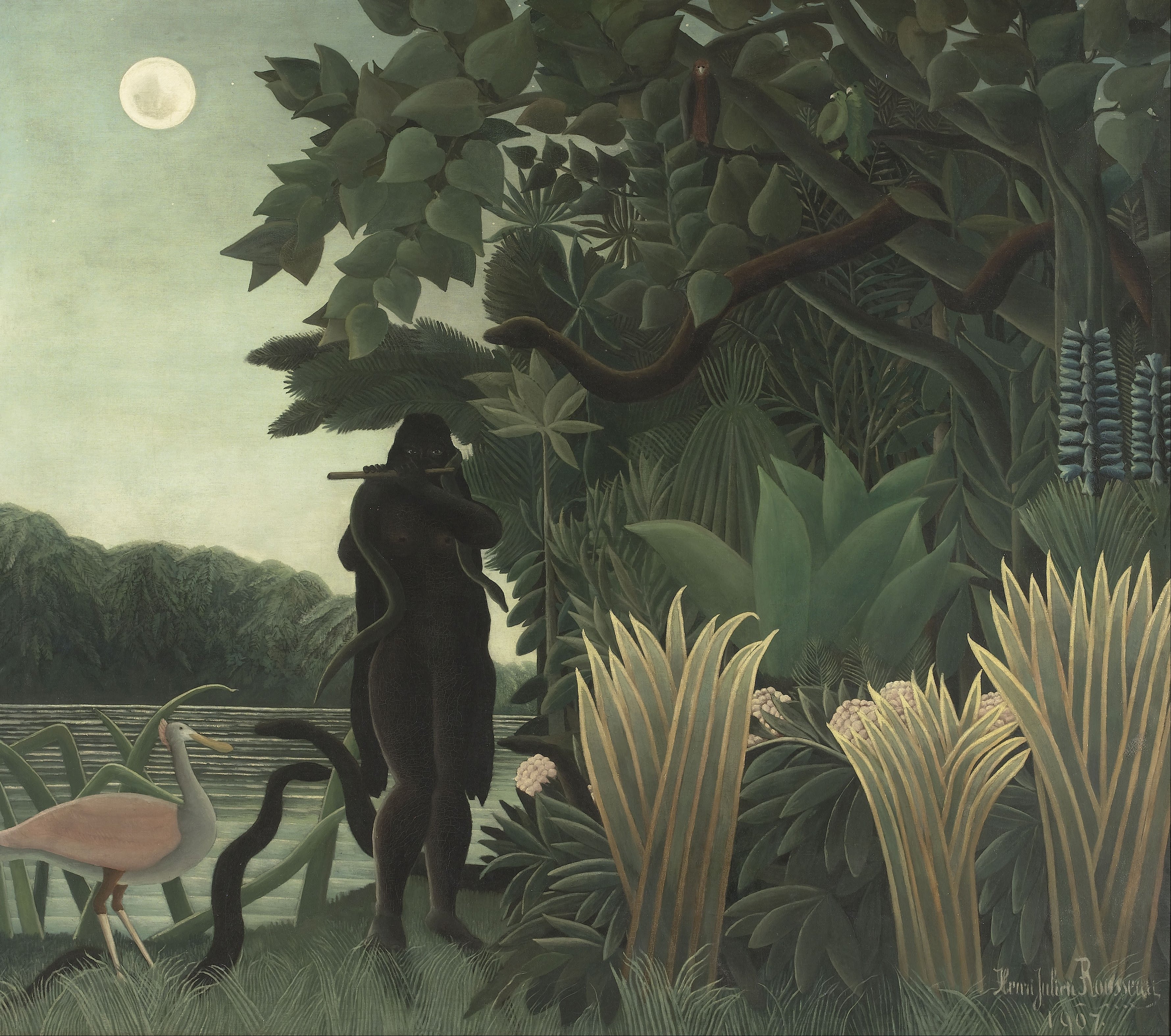 La Charmeuse de serpents by Henri Rousseau, known as le Douanier (1844 - 1910) – Painter (French) Details on Google Art Project