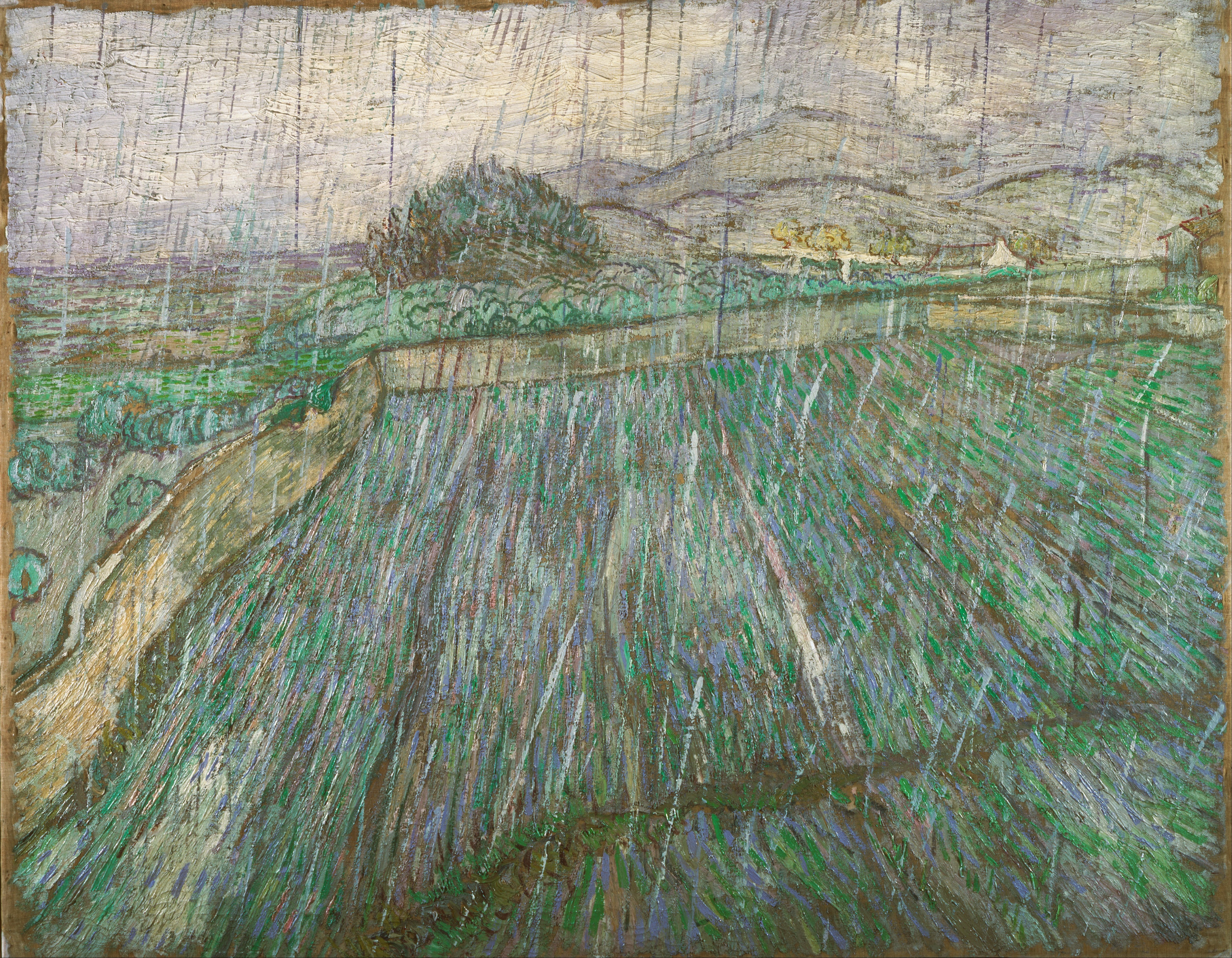 Rain, 1889, by Vincent van Gogh