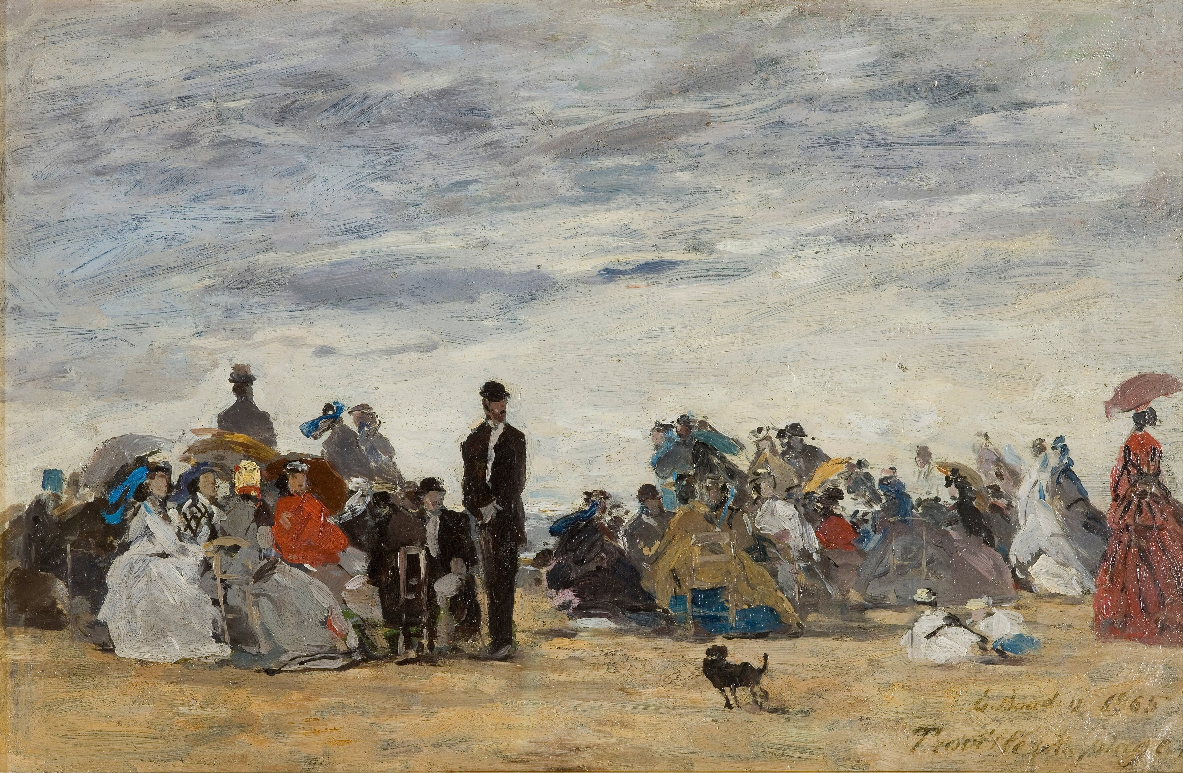 La plage de Trouville by Eugène Louis Boudin
