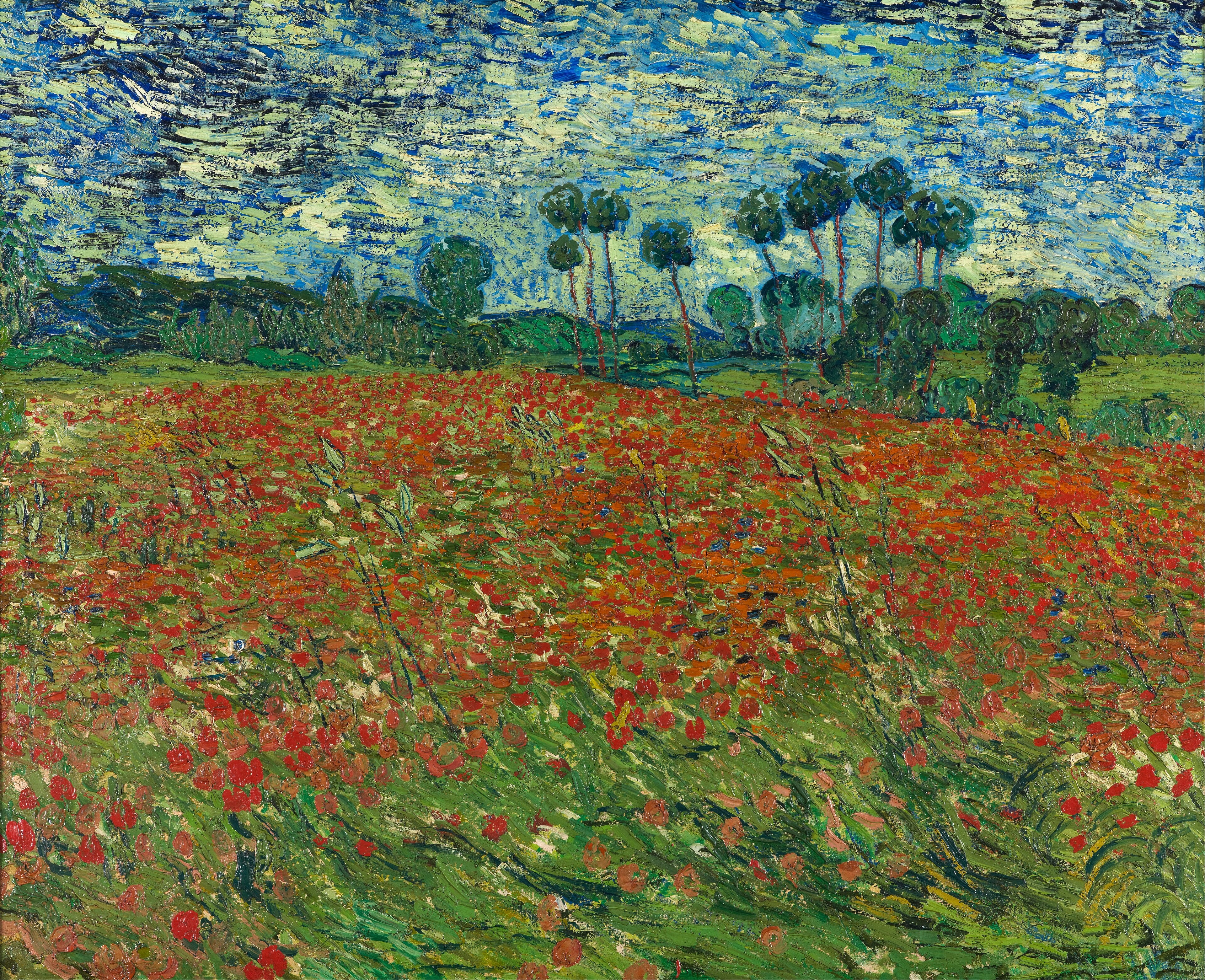 Poppy field, 1890-06, by Vincent van Gogh