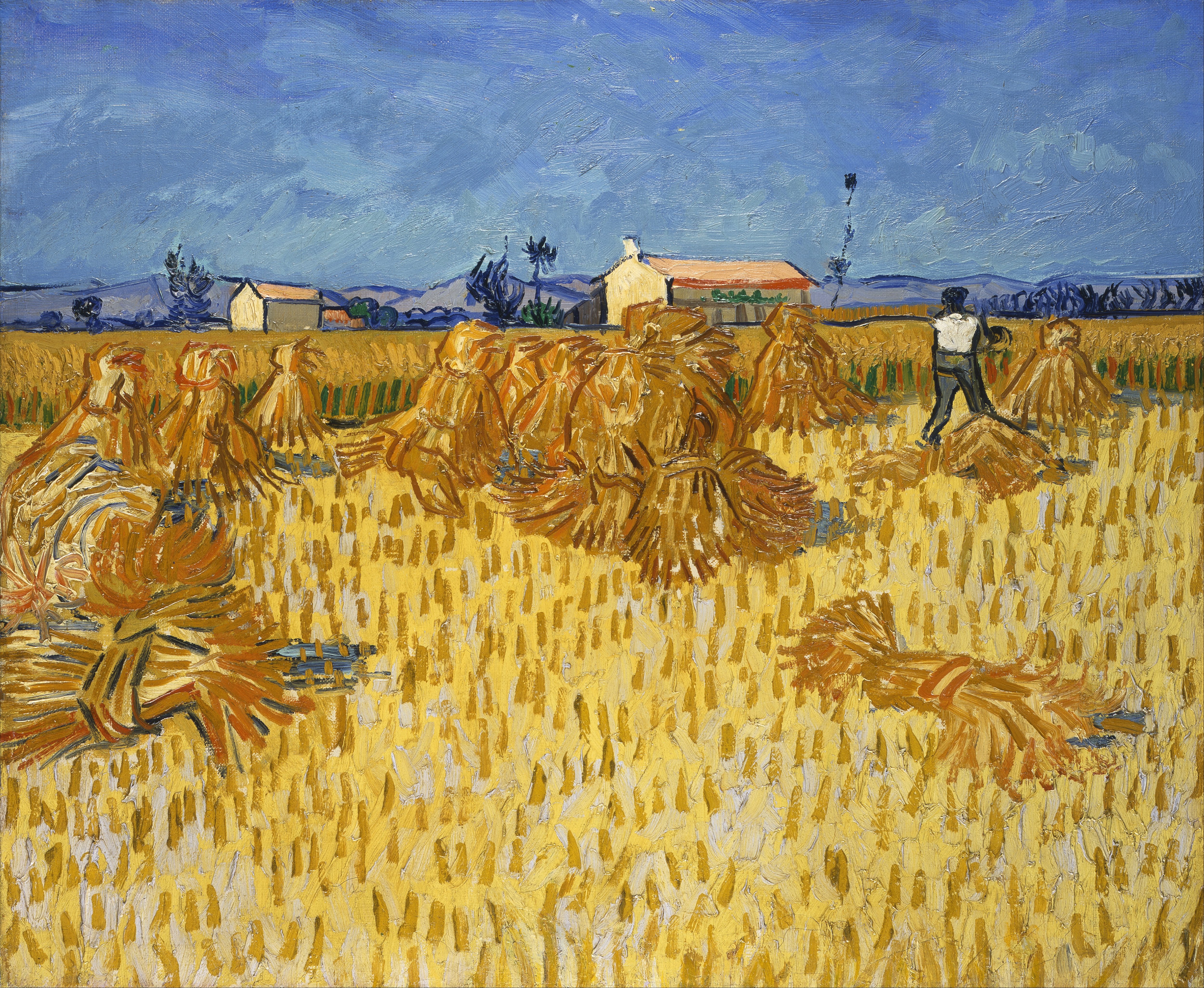 Harvest in Provence, 1888-06, by Vincent van Gogh