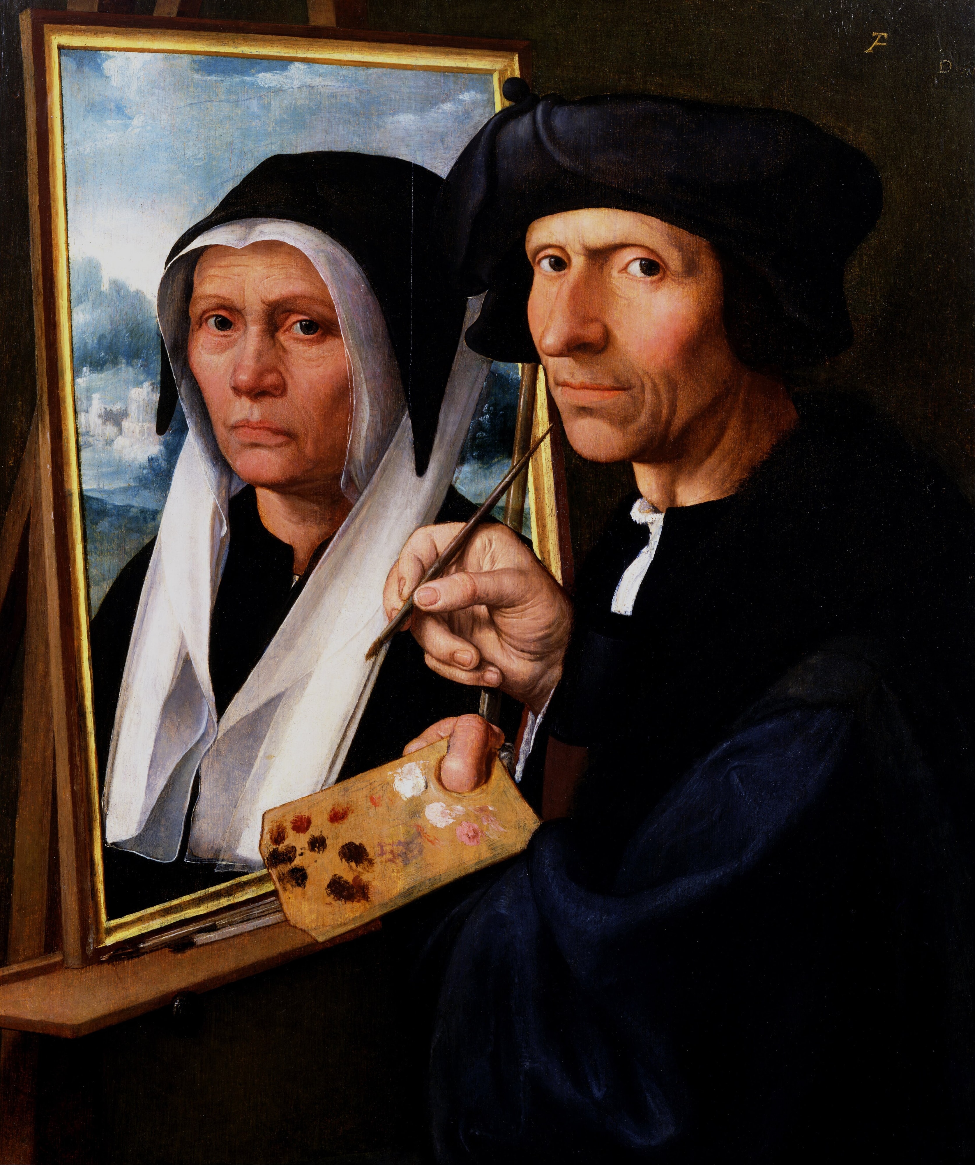 Jacob Cornelisz. van Oostsanen Painting a Portrait of His Wife by Dirck Jacobsz