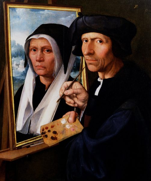 Jacob Cornelisz. van Oostsanen Painting a Portrait of His Wife by Dirck Jacobsz