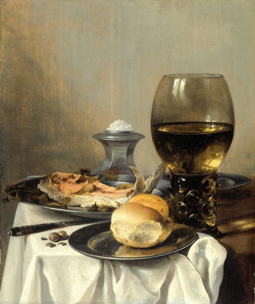 Still Life with Salt Tub . by Pieter Claesz