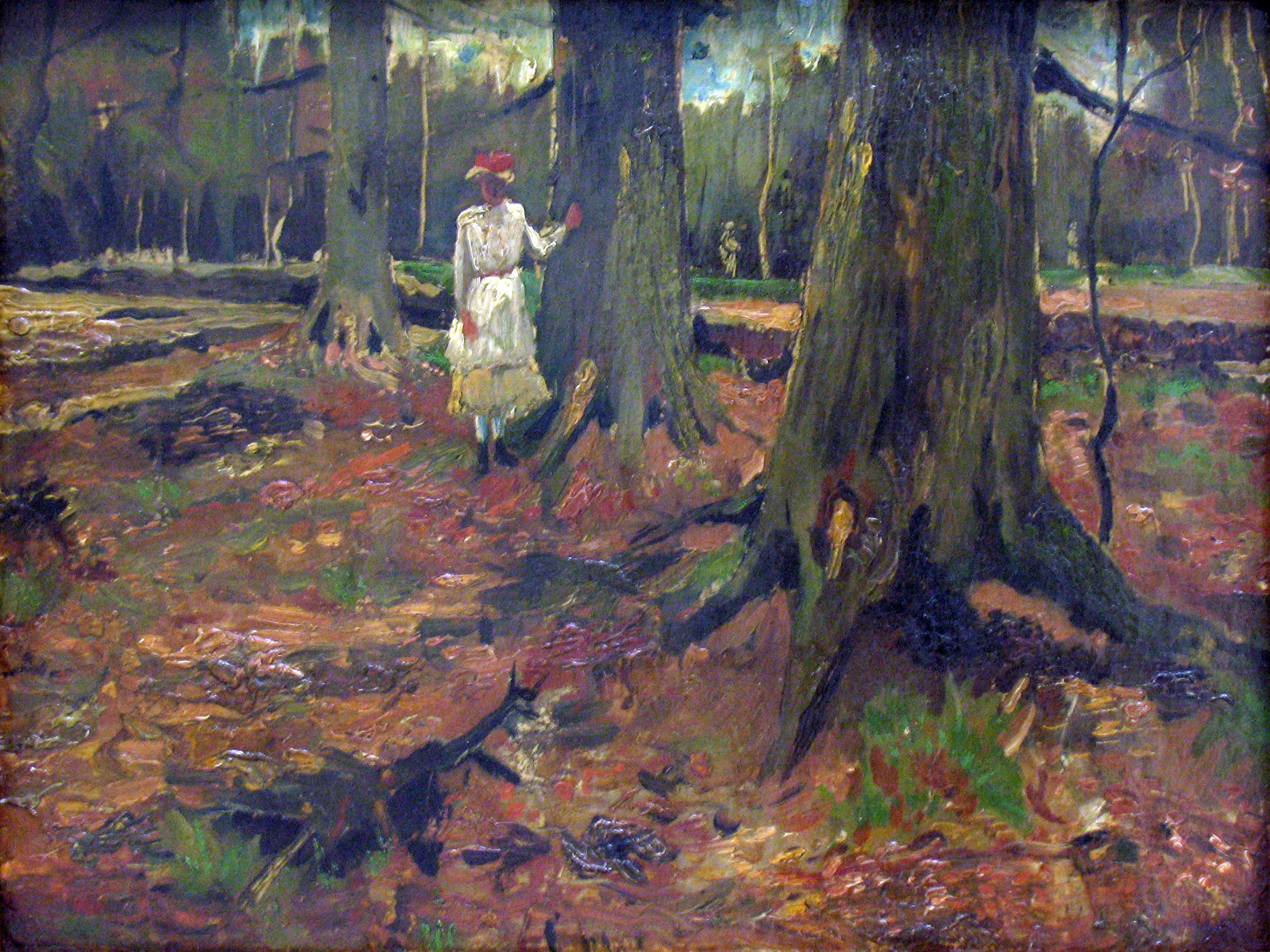 Girl in White in the Woods, 1882-08, by Vincent van Gogh
