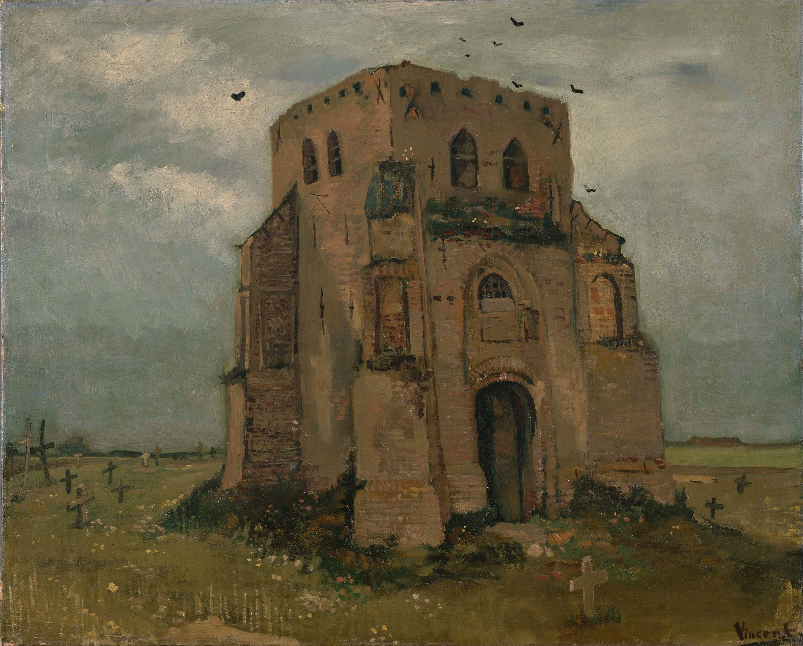 The Old Cemetery Tower at Nuenen, 1885, by Vincent van Gogh
