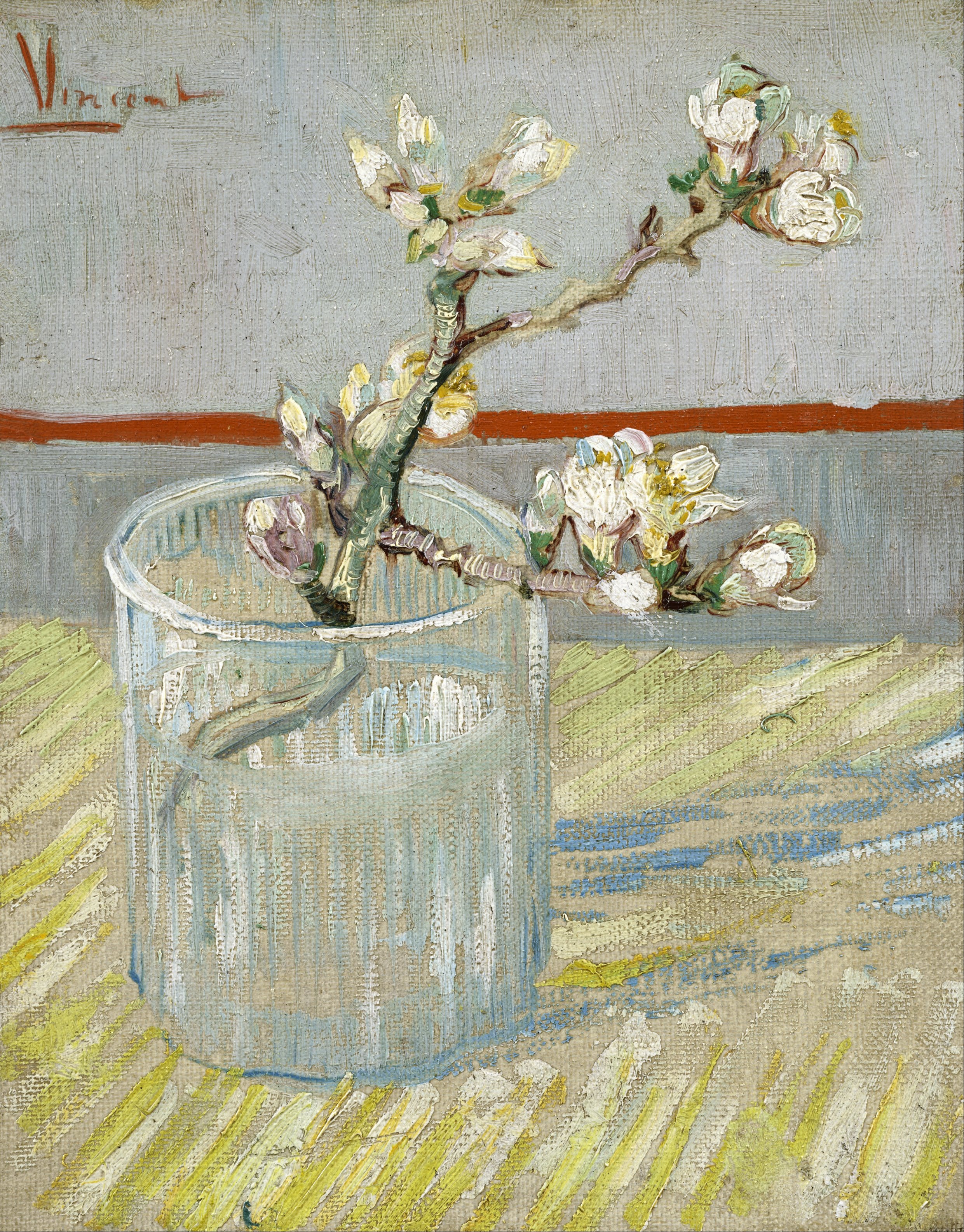 Blossoming Almond Branch in a Glass, 1888, by Vincent van Gogh