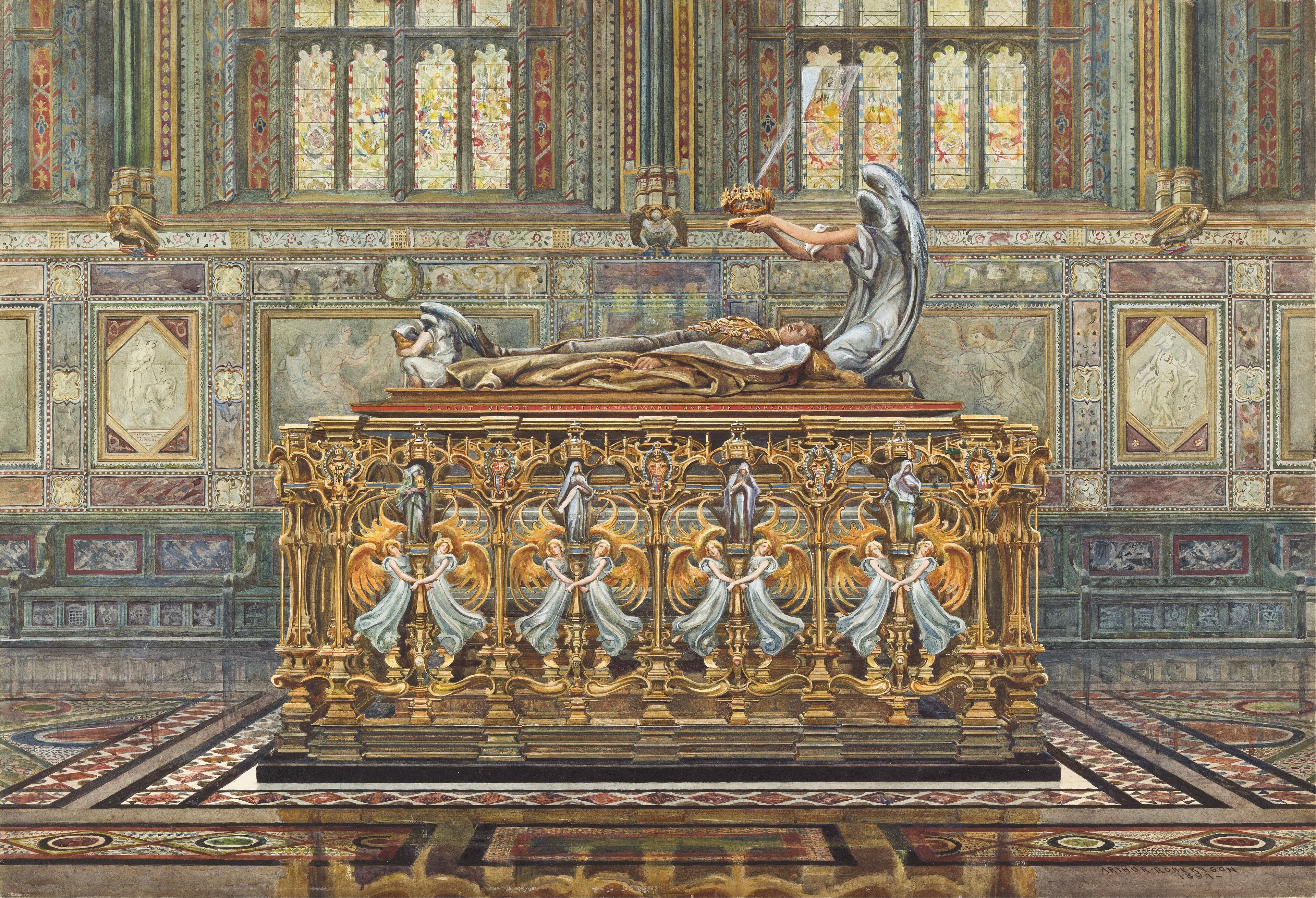 Dessin pour le projet d'Alfred Gilbert pour la tombe du duc de Clarence by Arthur Robertson (1850 - 1905) (English) Details on Google Art Project