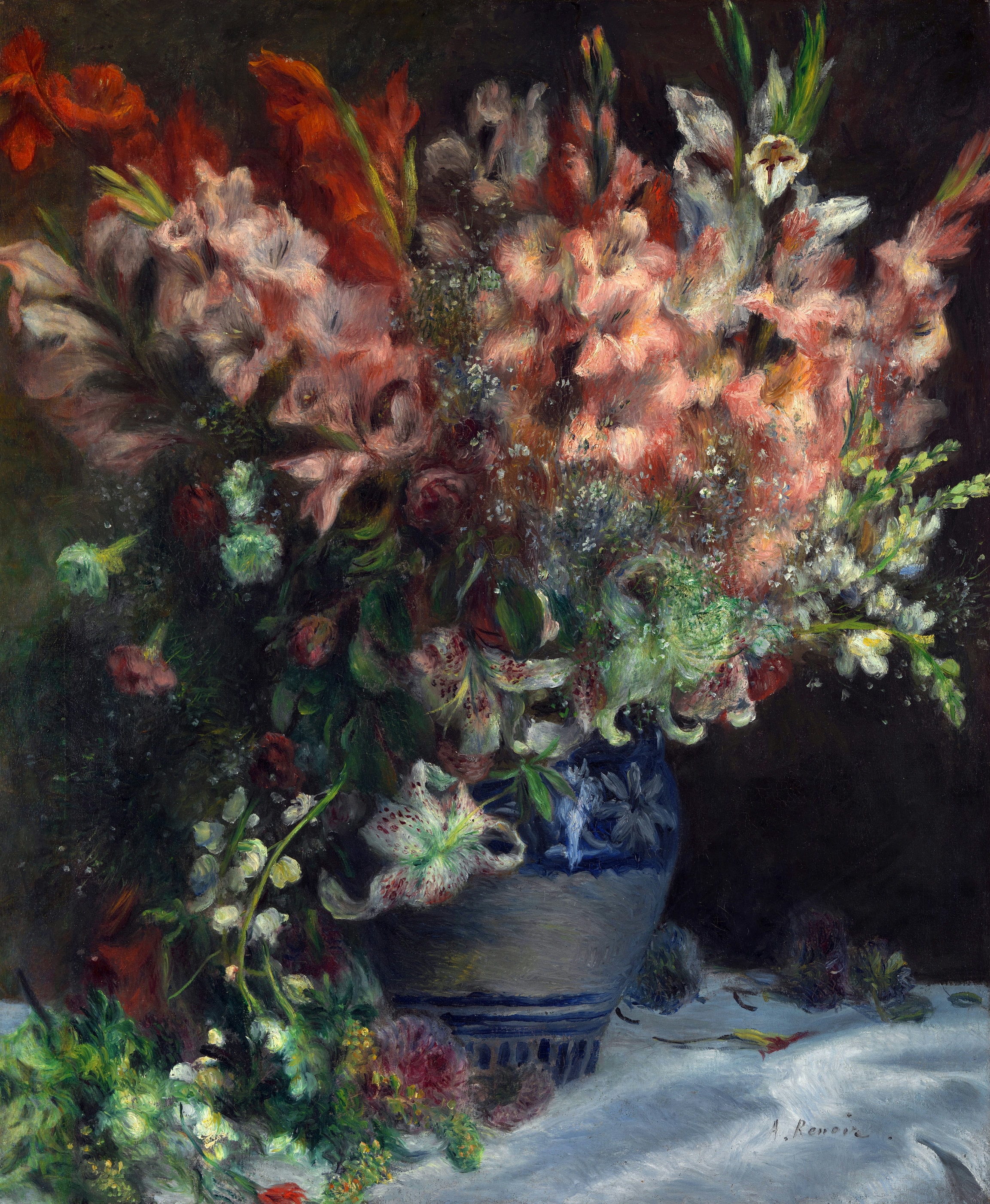 Gladioli in a Vase by Pierre-Auguste Renoir
