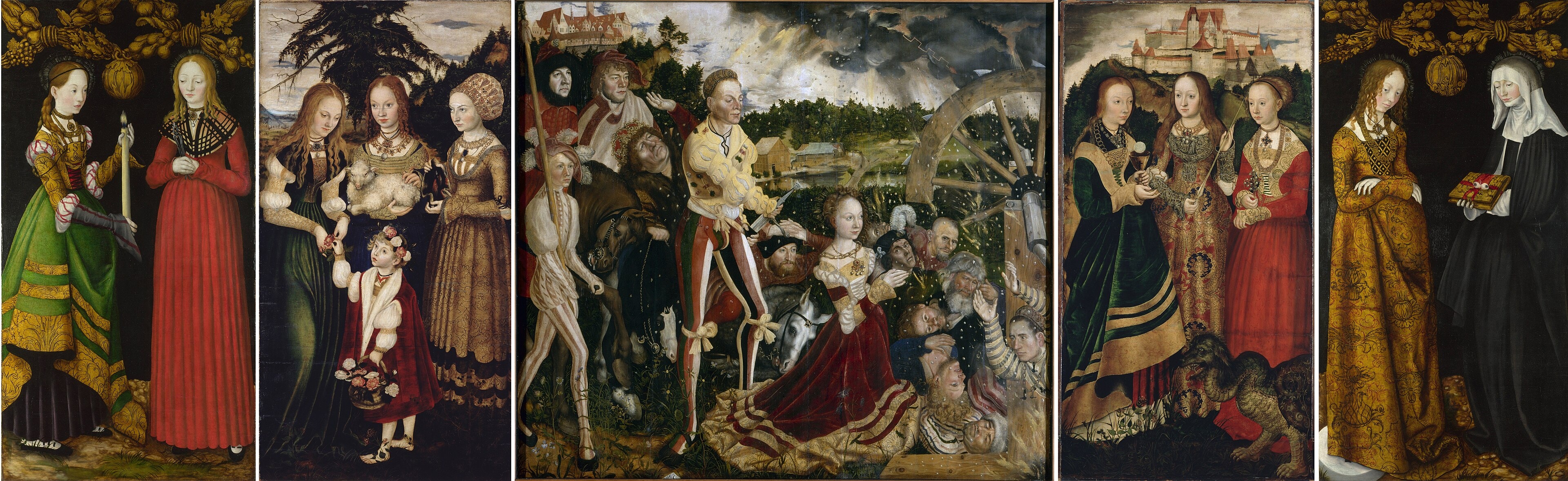 Lucas Cranach d.Ä. - Katharinenaltar (Dresden & London) by Lucas Cranach the Elder