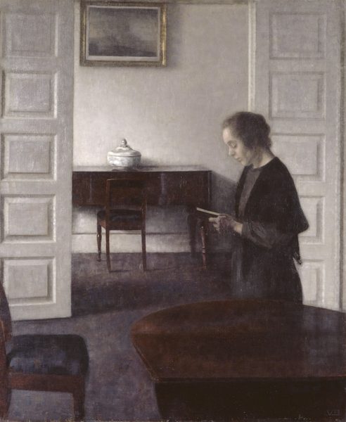 Interior_with_a_Reading_Lady by Vilhelm Hammershøi