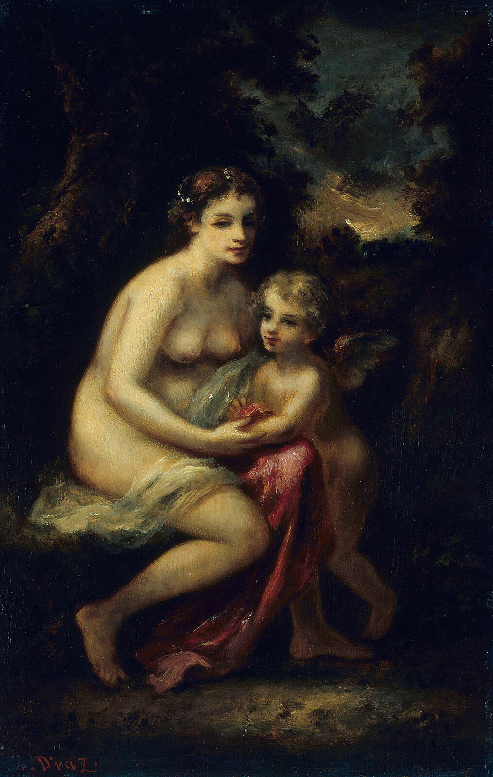 A work made of oil on panel.