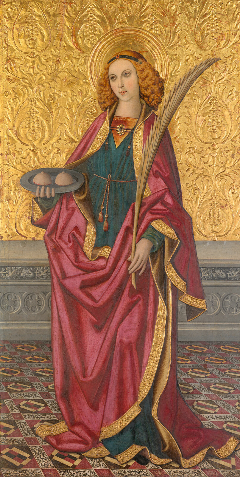 A work made of oil and gold on panel.
