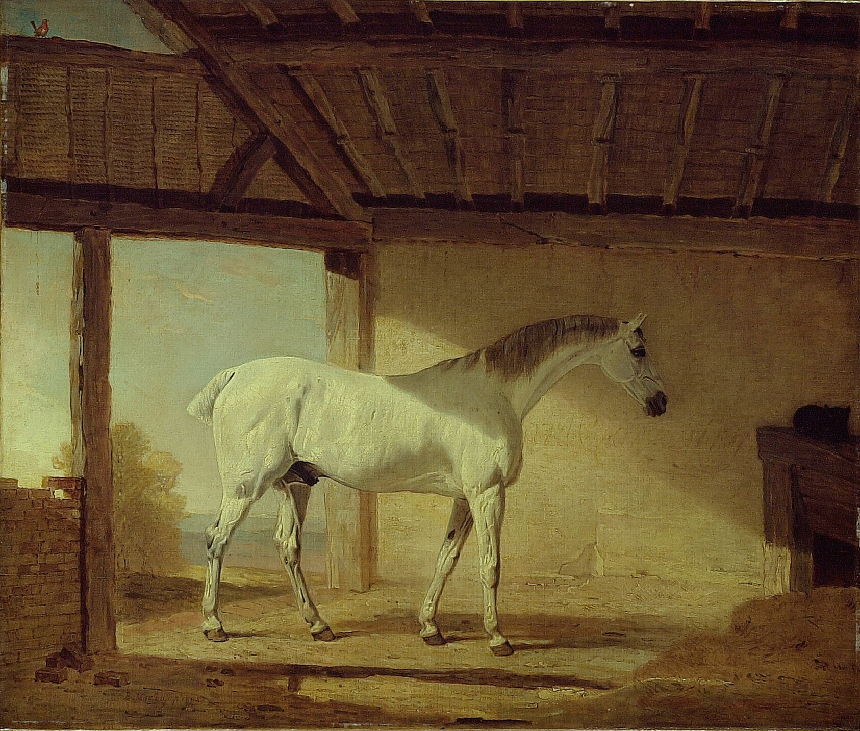 A work made of oil on canvas.