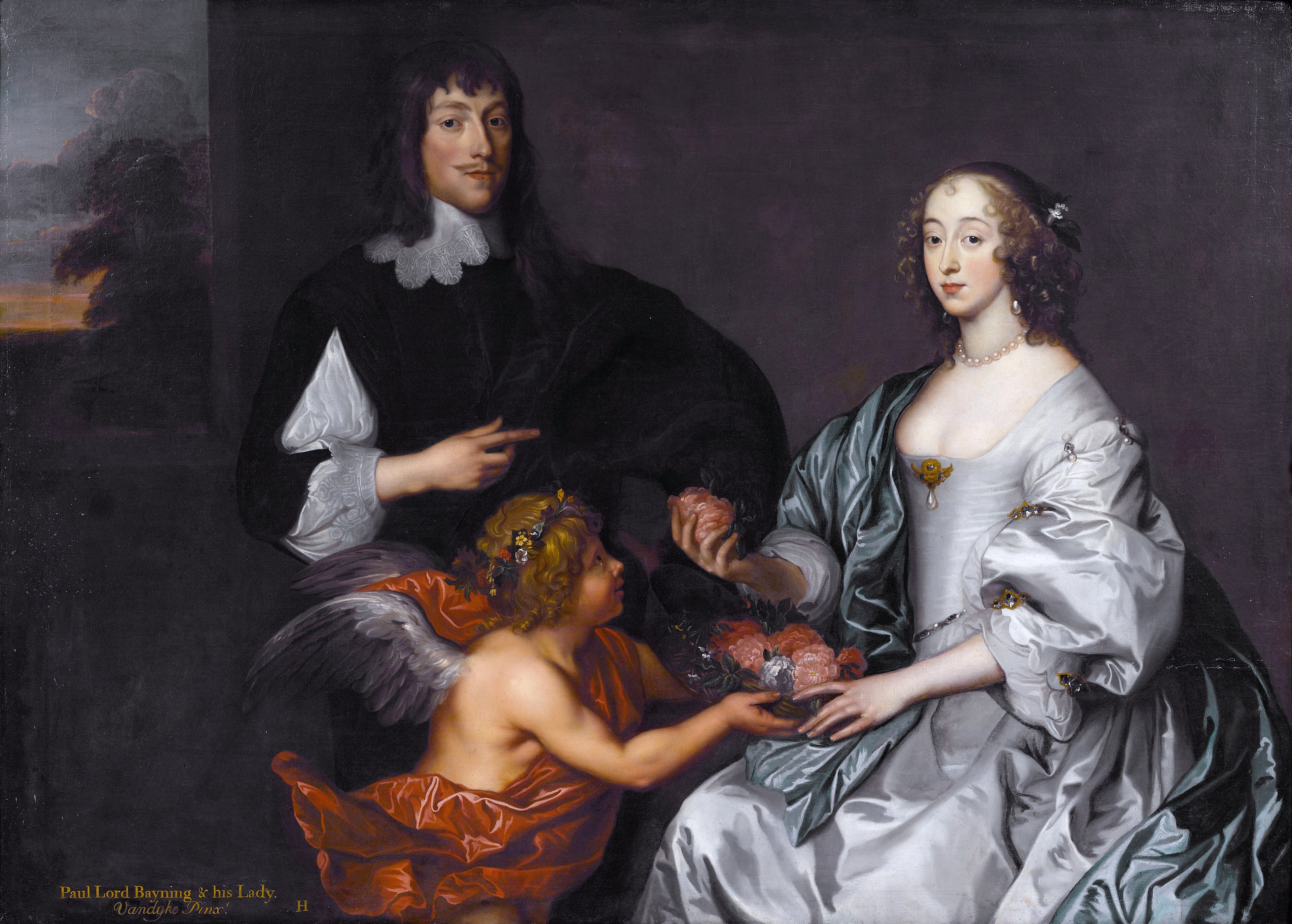 A portrait of Lord and Lady Bayning by Anthony van Dyck