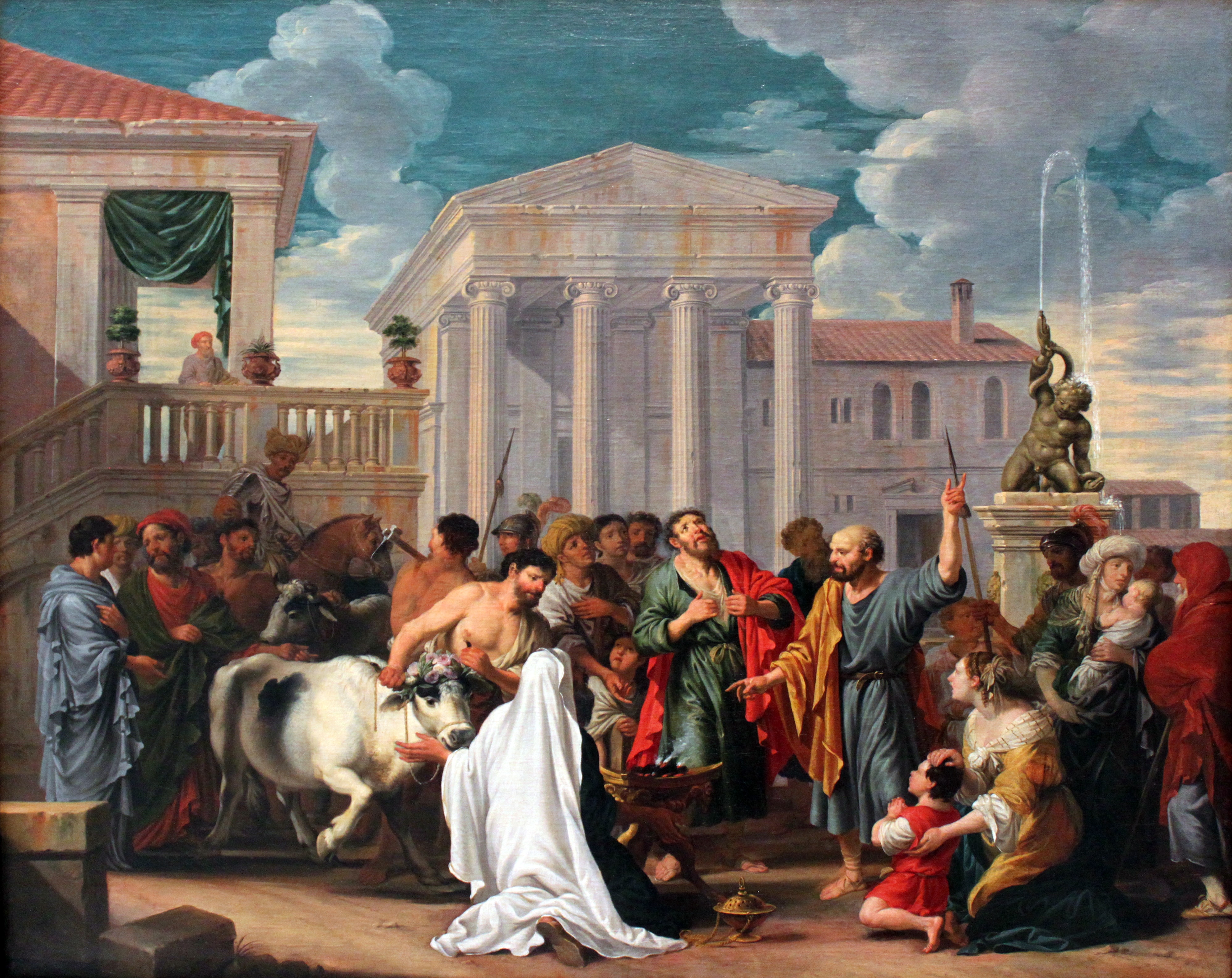Paul and Barnabas in Lystra by Johann Heiss