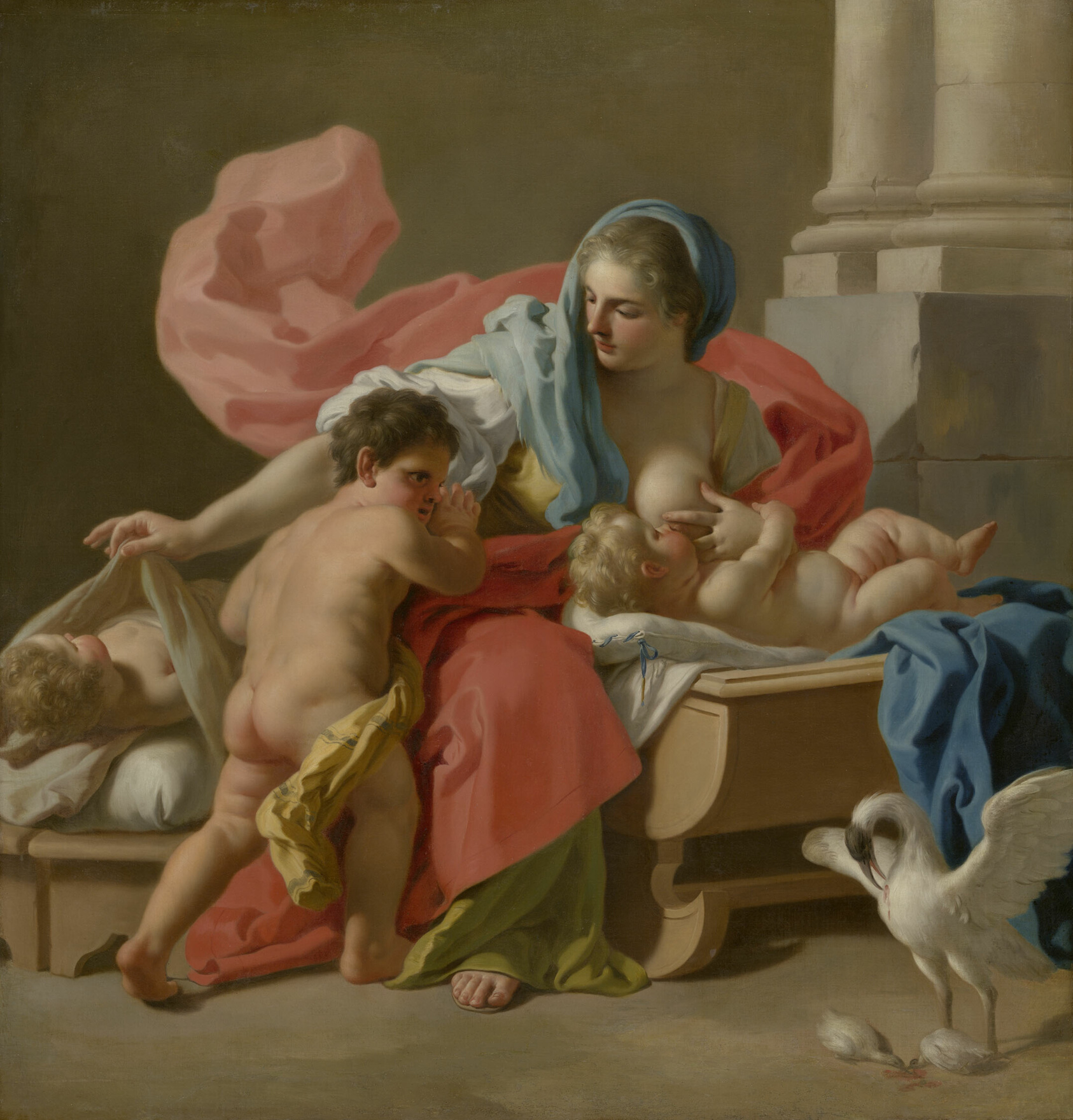 A work made of oil on canvas.