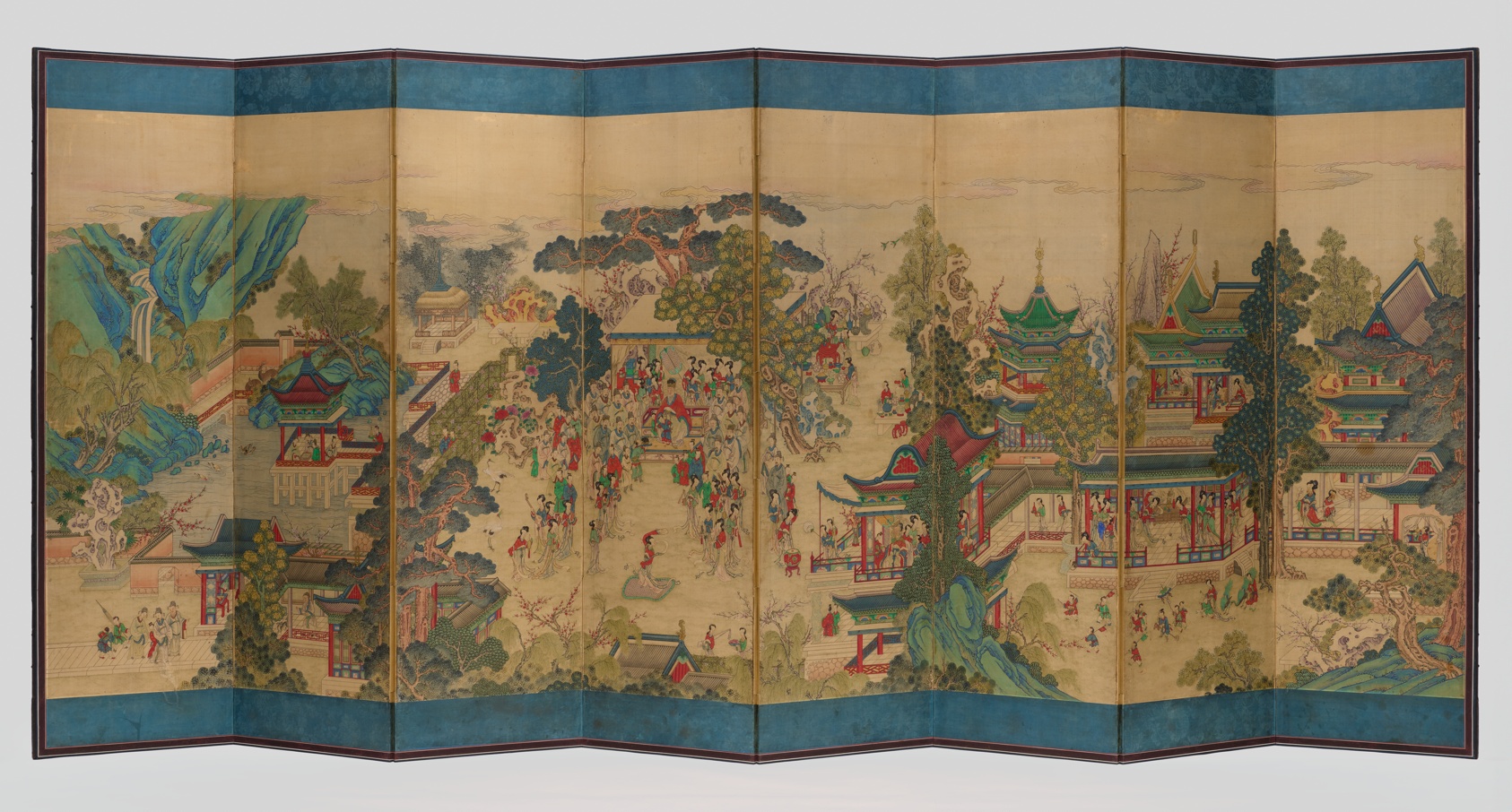 A work made of ink and color on silk.