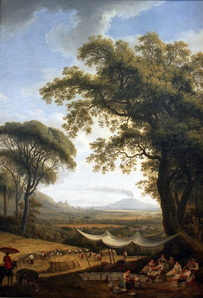 Summer, harvest on Caserta plain by Jacob Philipp Hackert