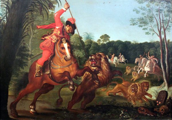 Lion Hunt of the Nuremberg Knight Wolfgang Holzschuher. by unknown Nuremberg artist