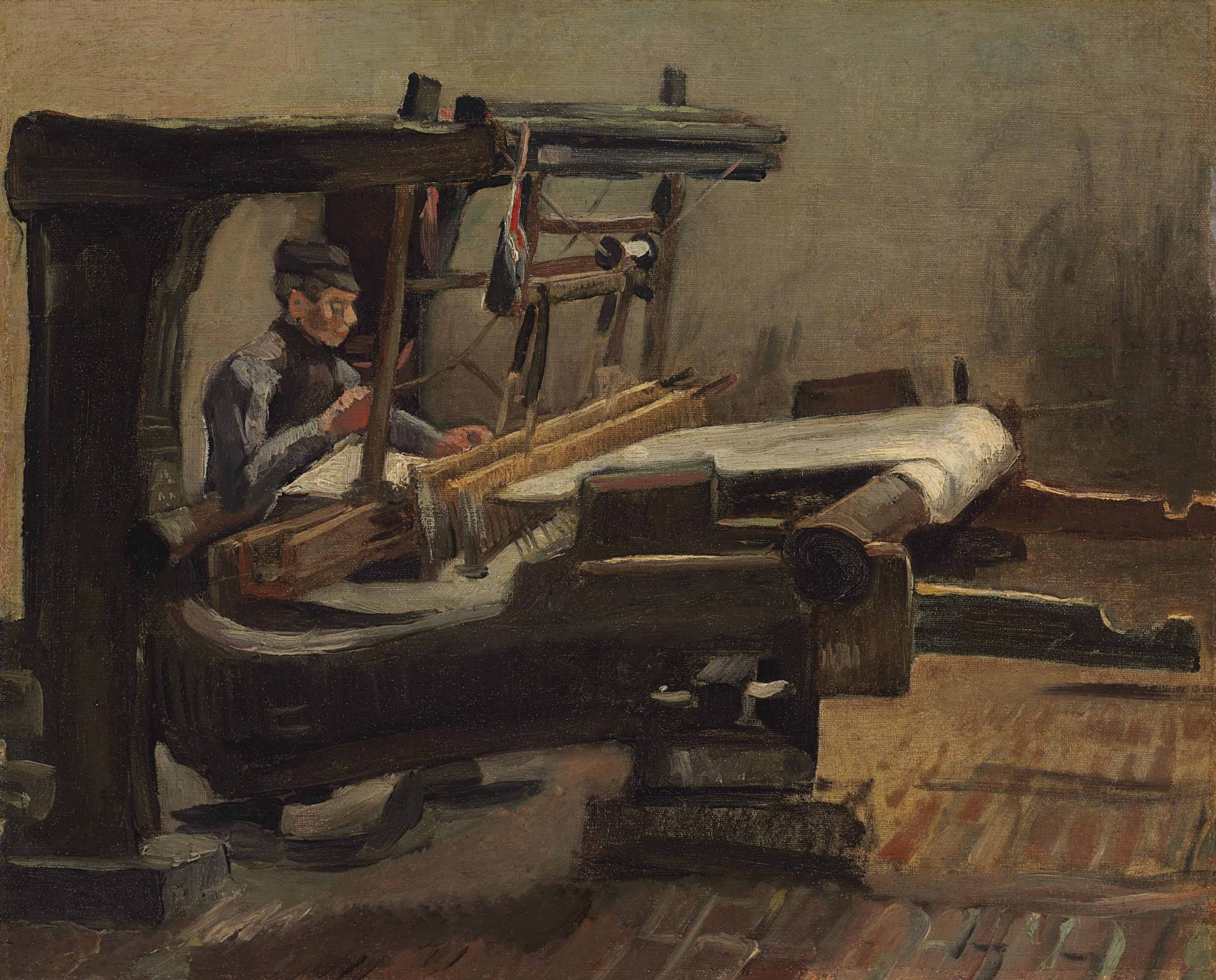 Weaver Facing Right, 1884-02, by Vincent van Gogh