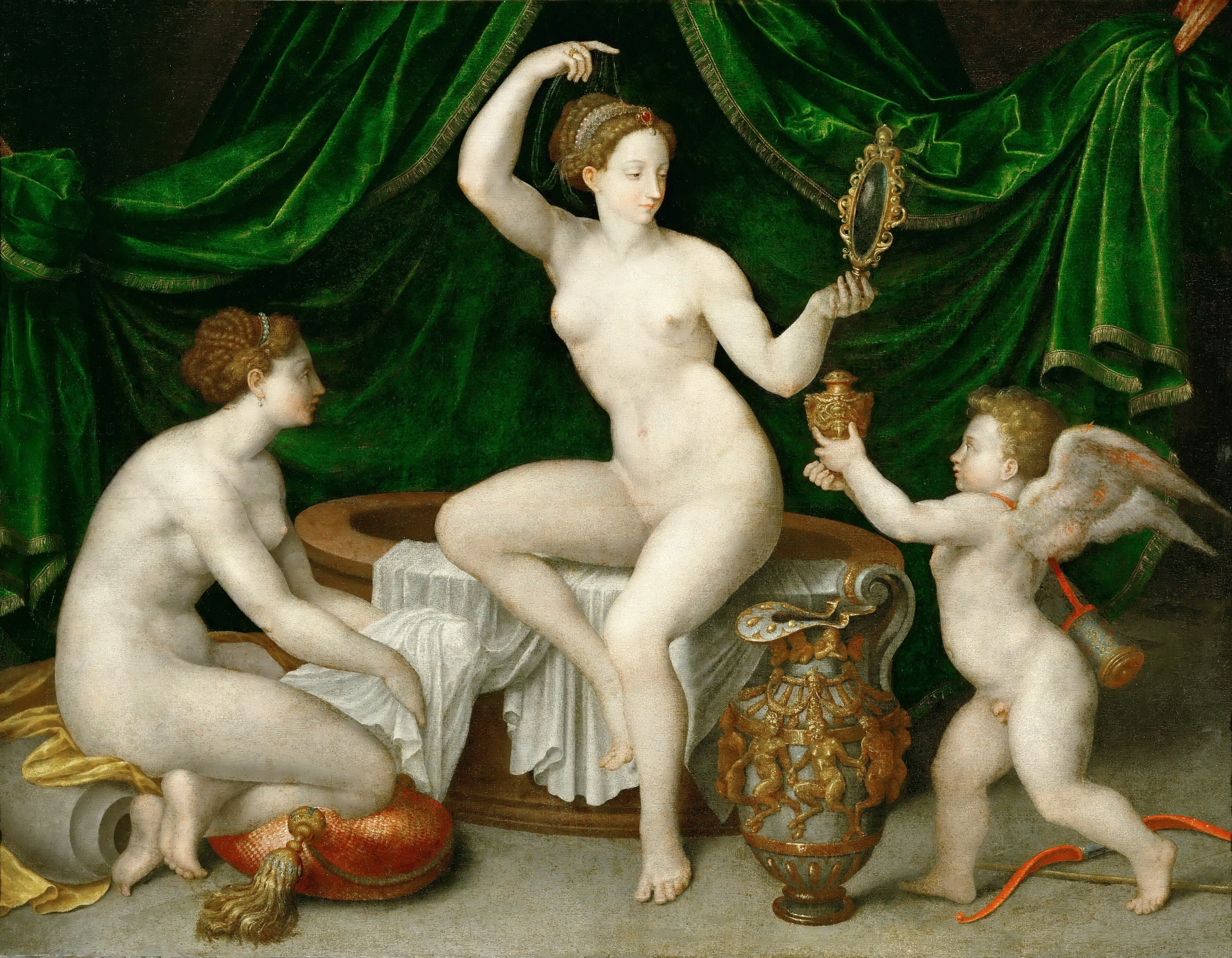 Venus at Her Toilet by School of Fontainebleau