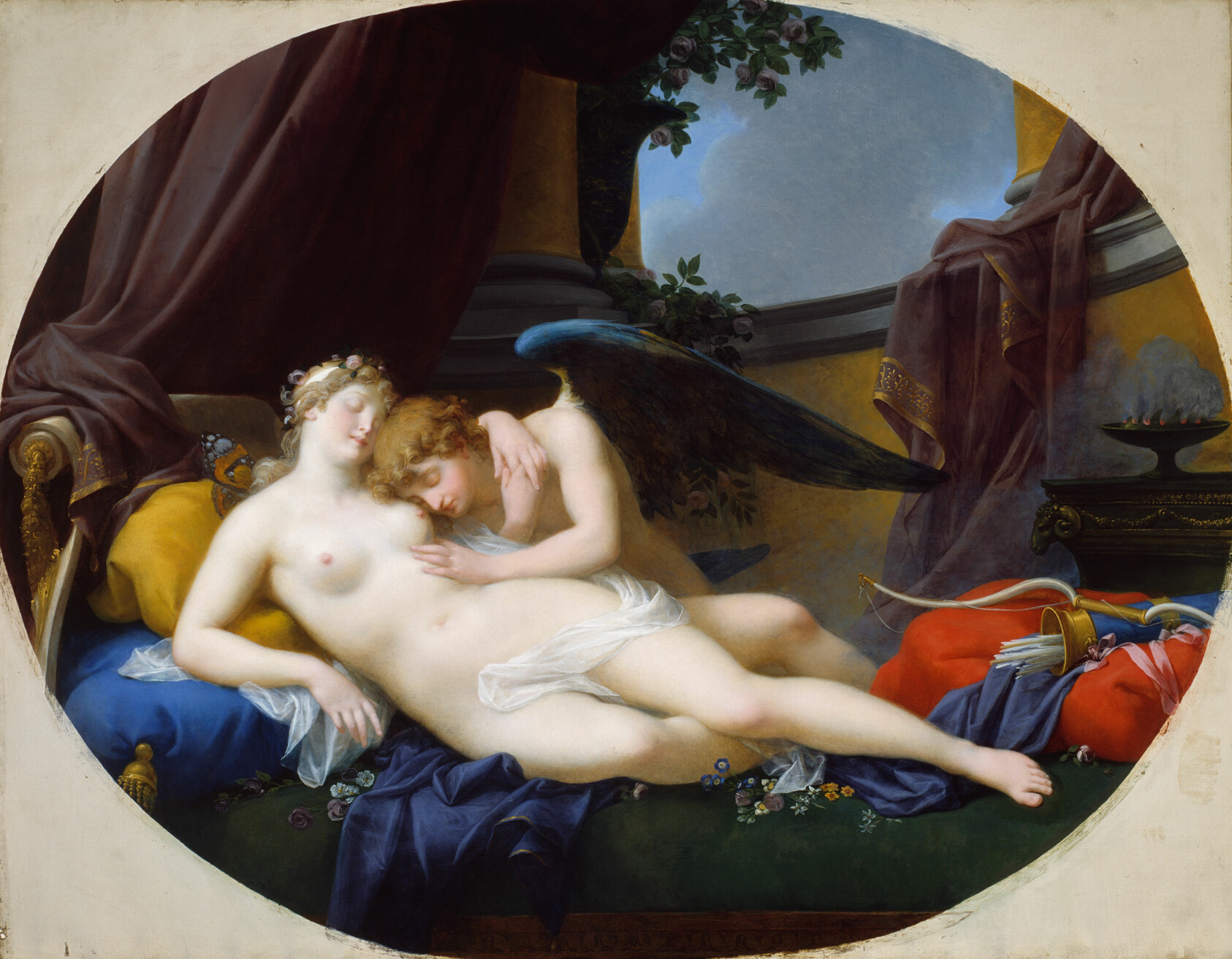 A work made of oil on canvas.