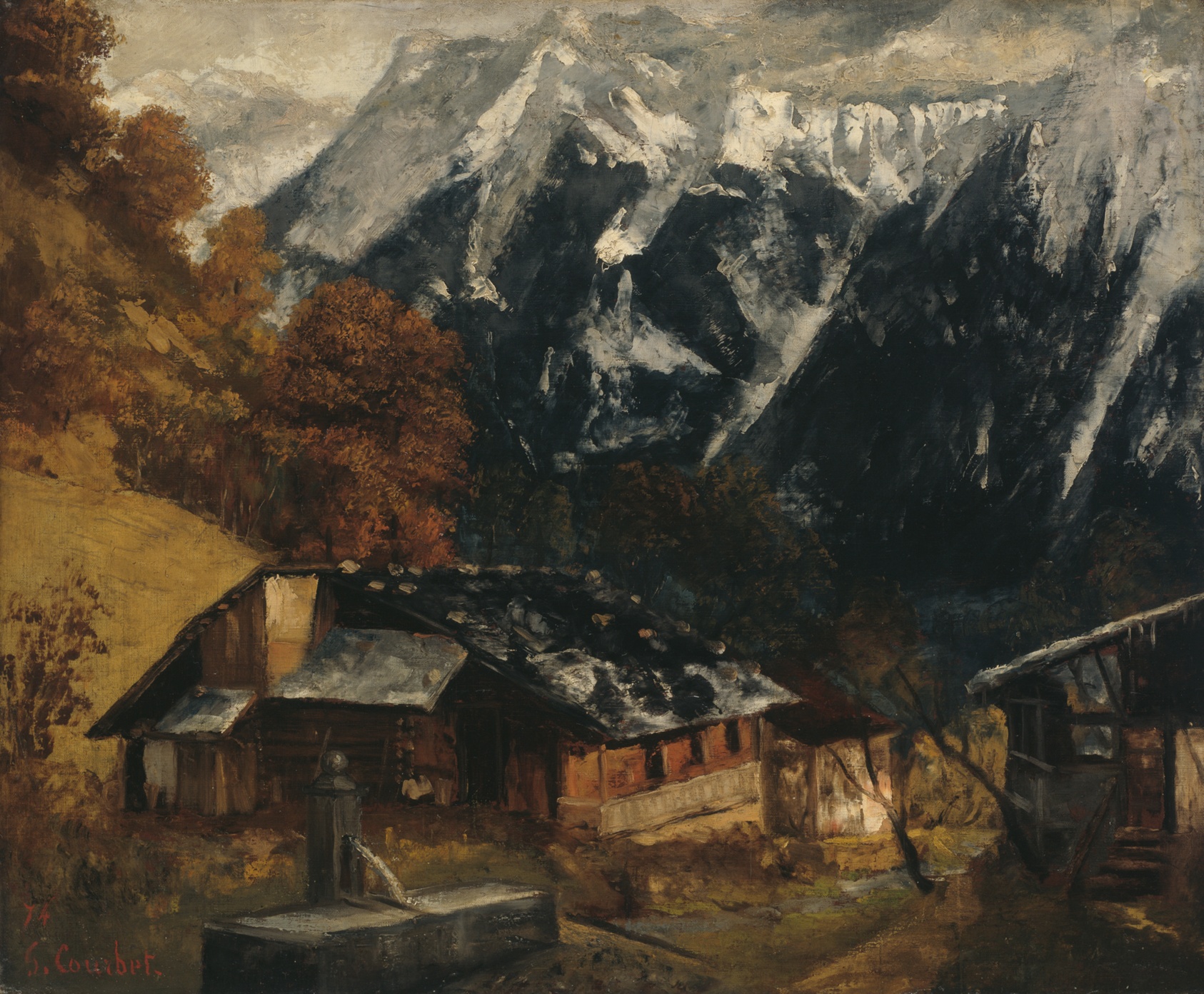 A work made of oil on canvas.