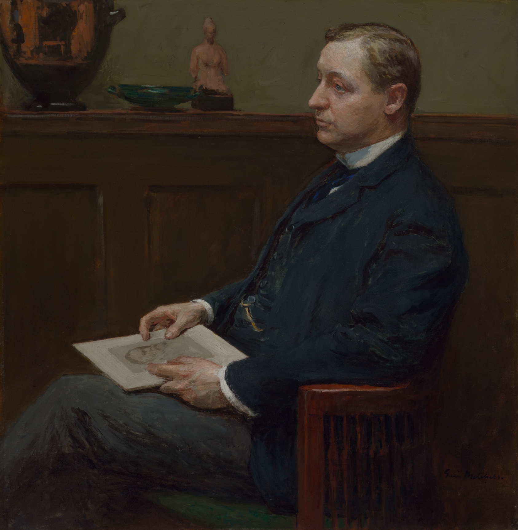 A work made of oil on canvas.