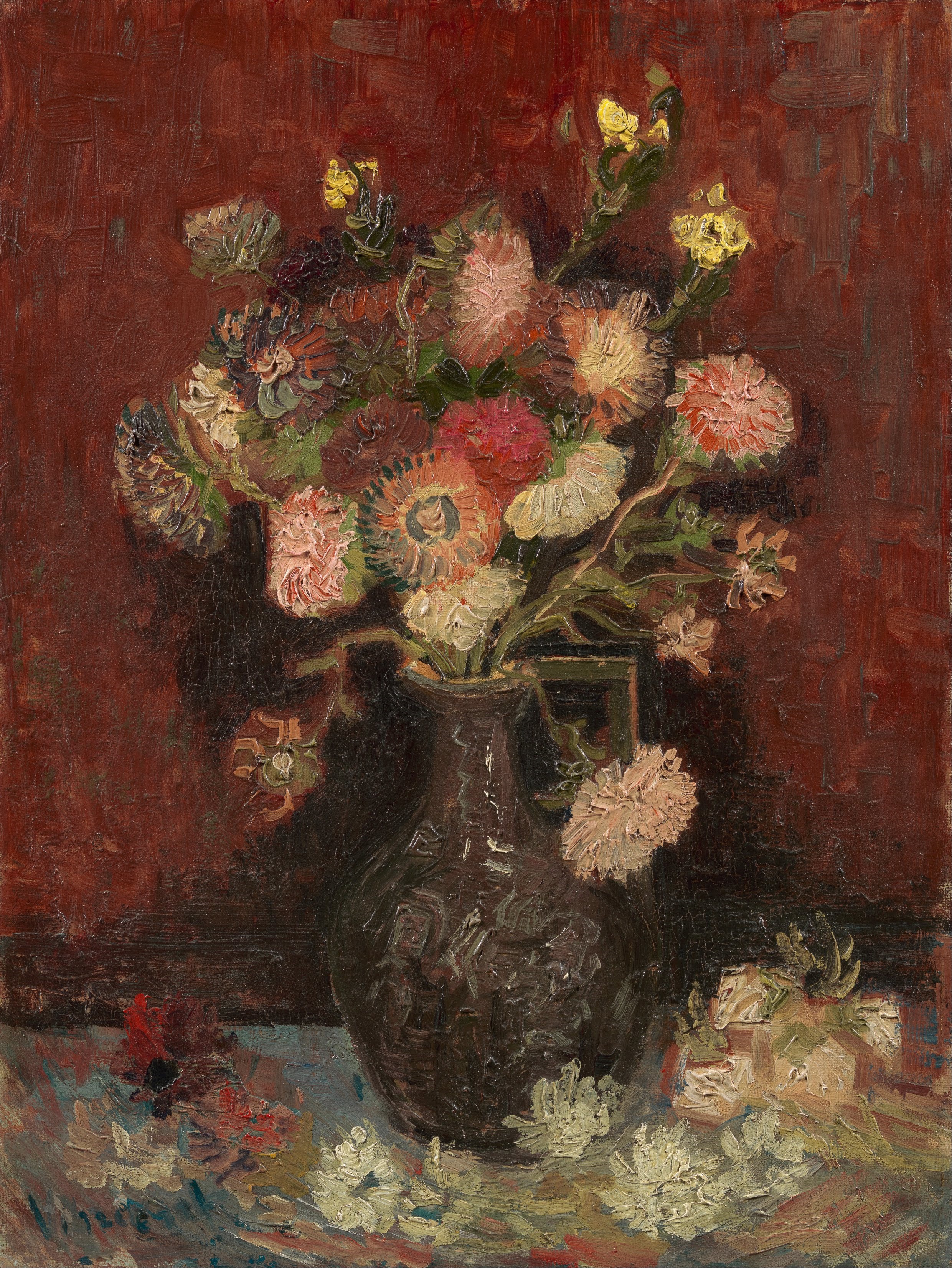 Vase with Chinese Asters and Gladioli, 1886, by Vincent van Gogh