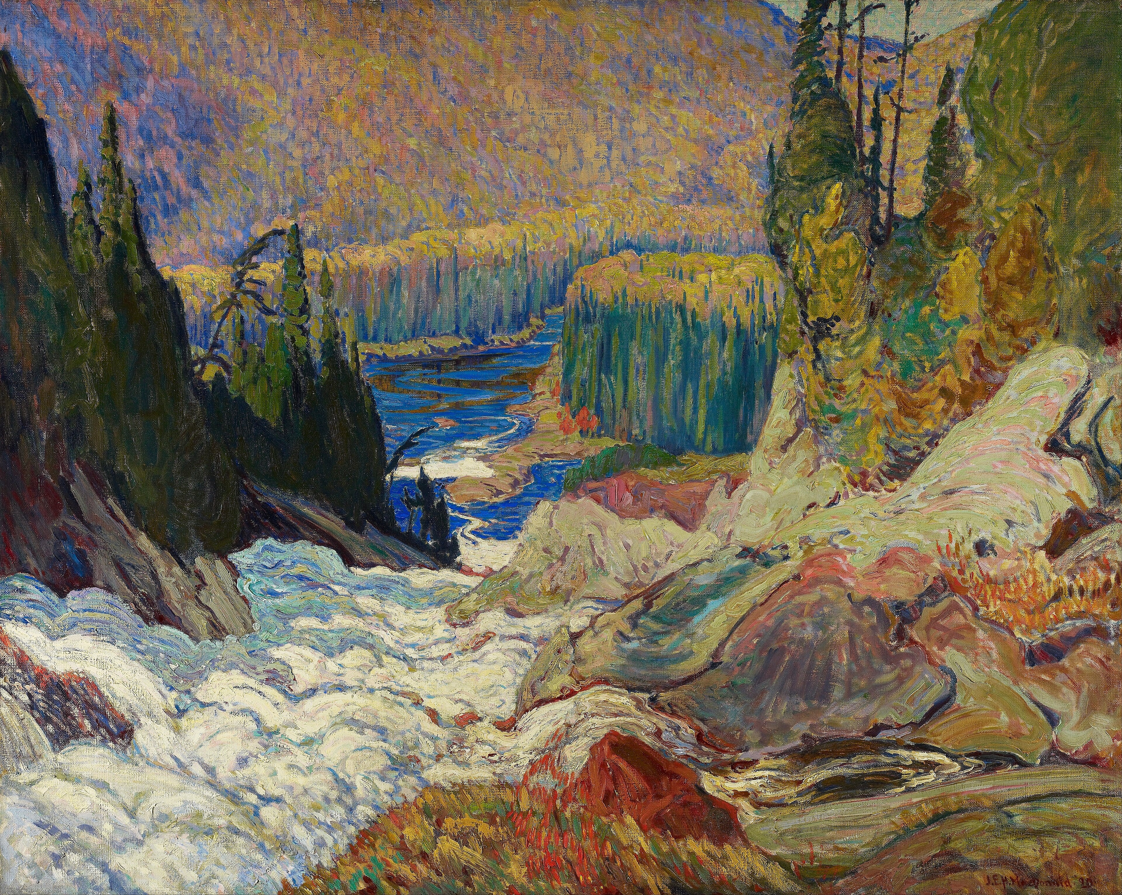Falls, Montreal River by J. E. H. MacDonald