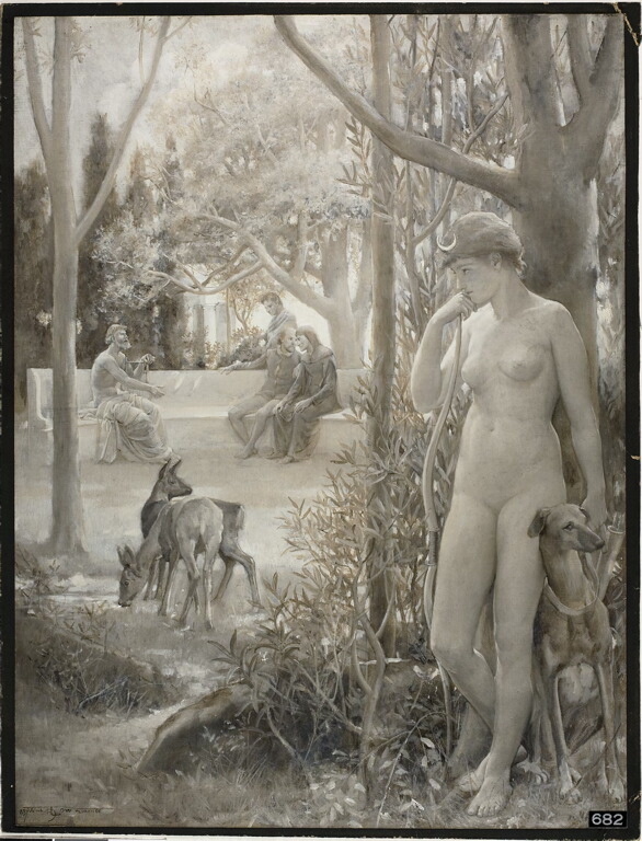 A work made of oil on canvas.