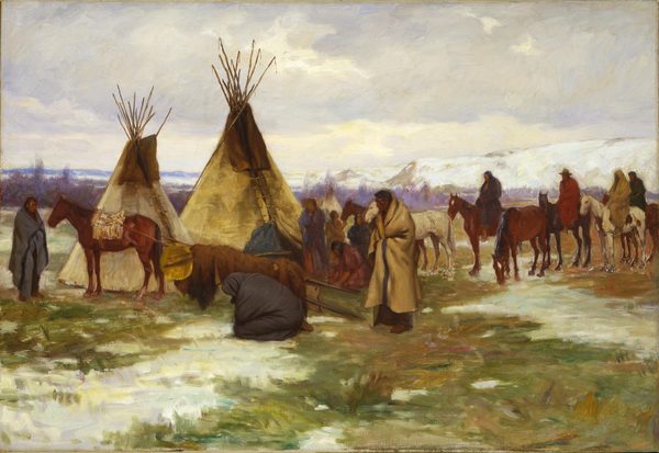 Burial Cortege of a Crow Chief by Joseph Henry Sharp