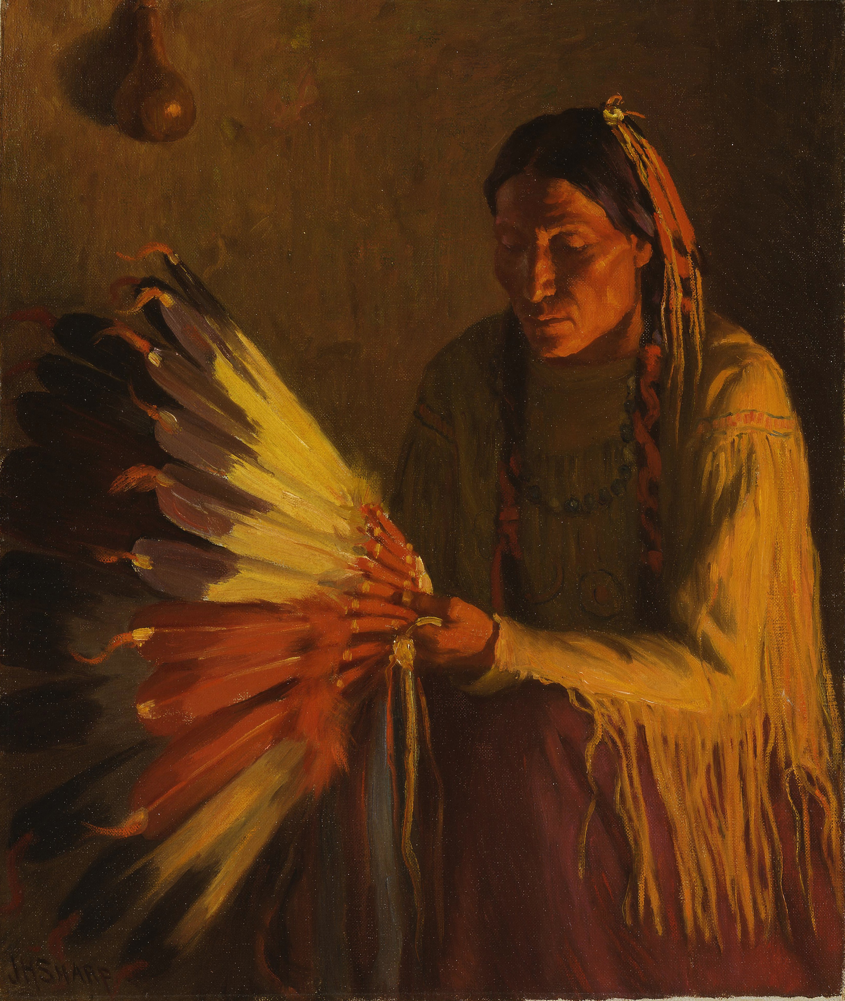 The War Bonnet by Joseph Henry Sharp