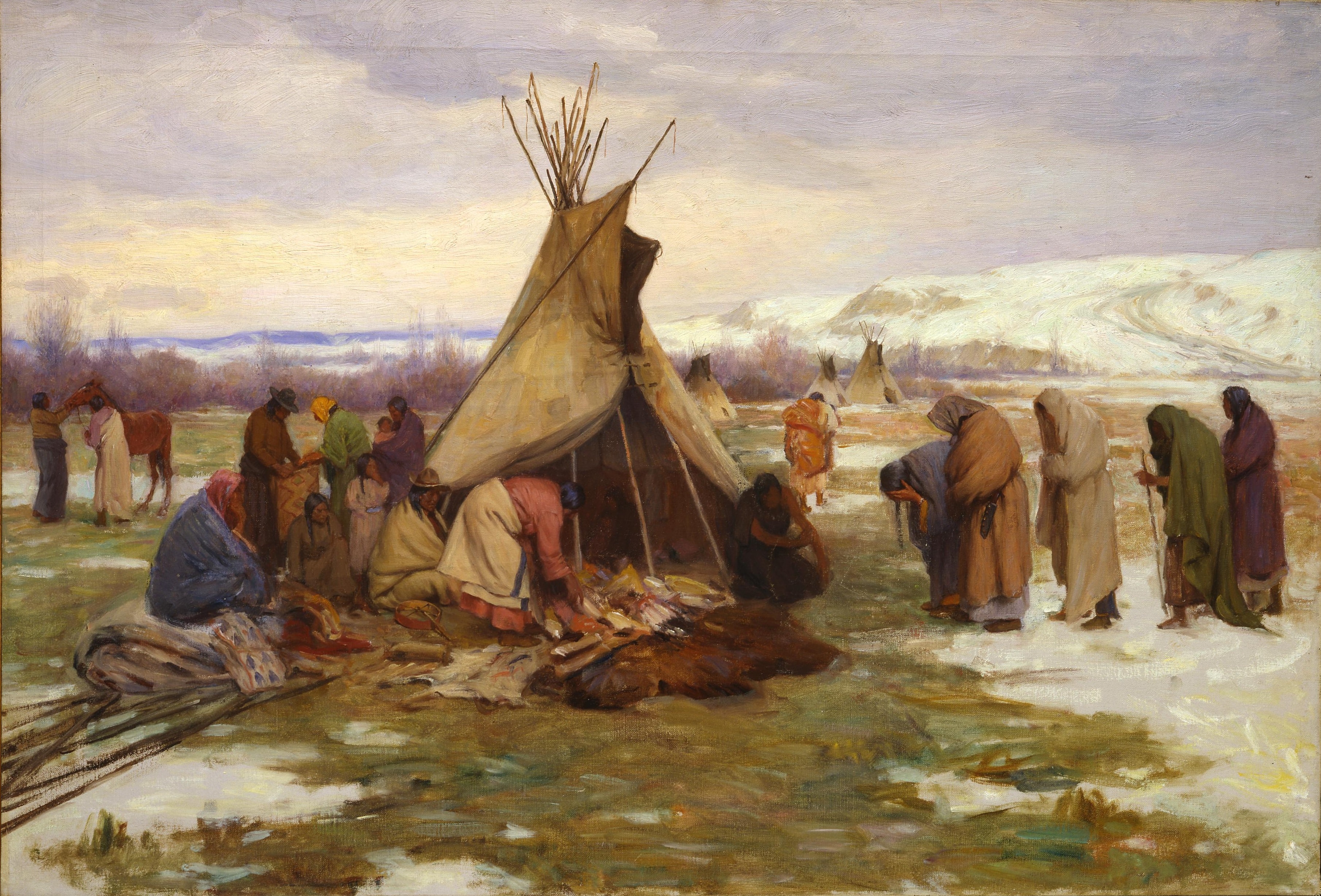 Dividing The Chief's Property by Joseph Henry Sharp