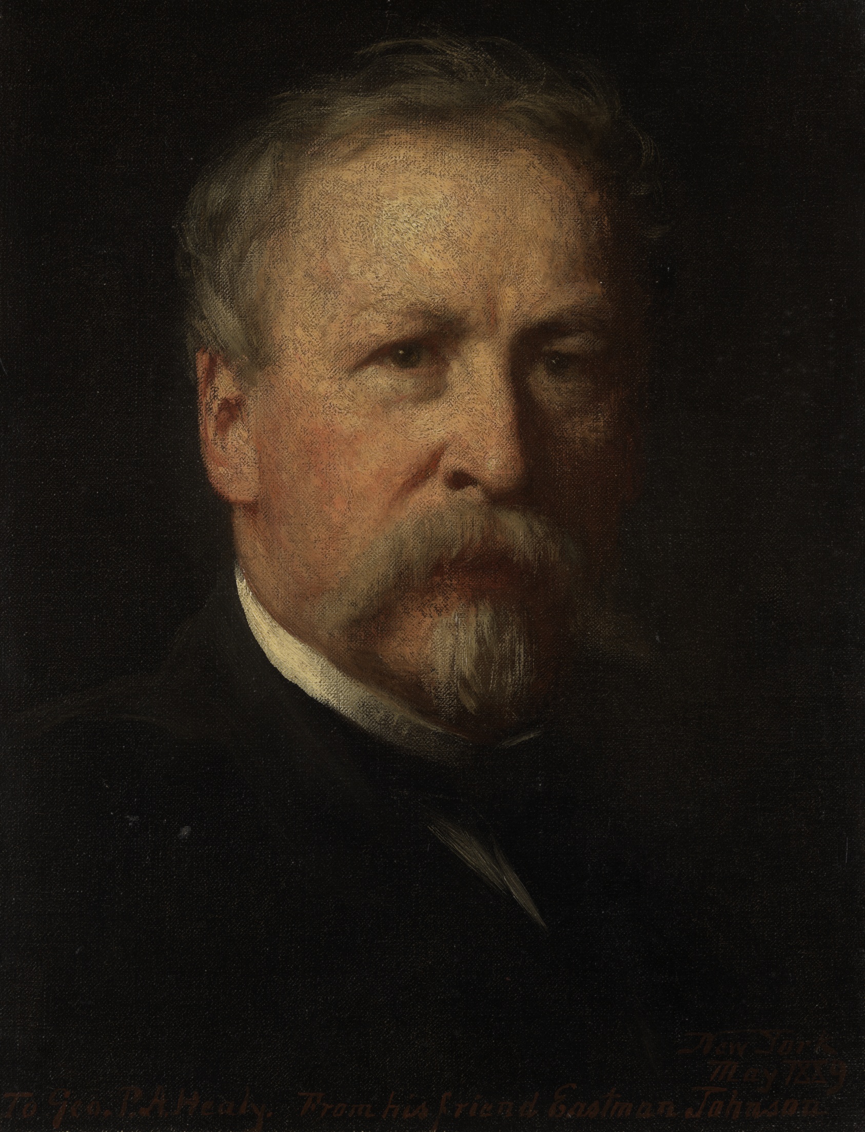 A work made of oil on canvas on panel.