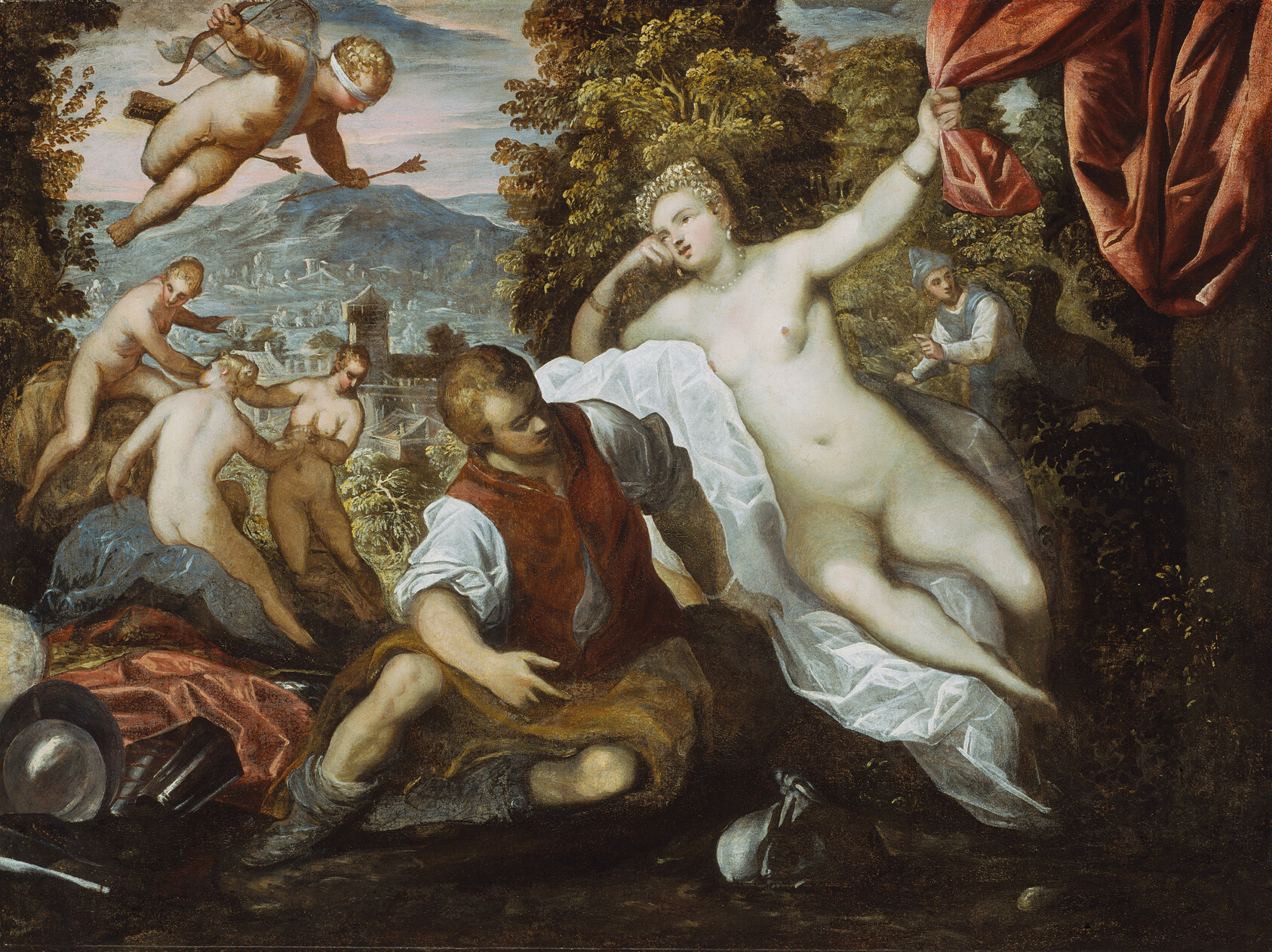 A work made of oil on canvas.