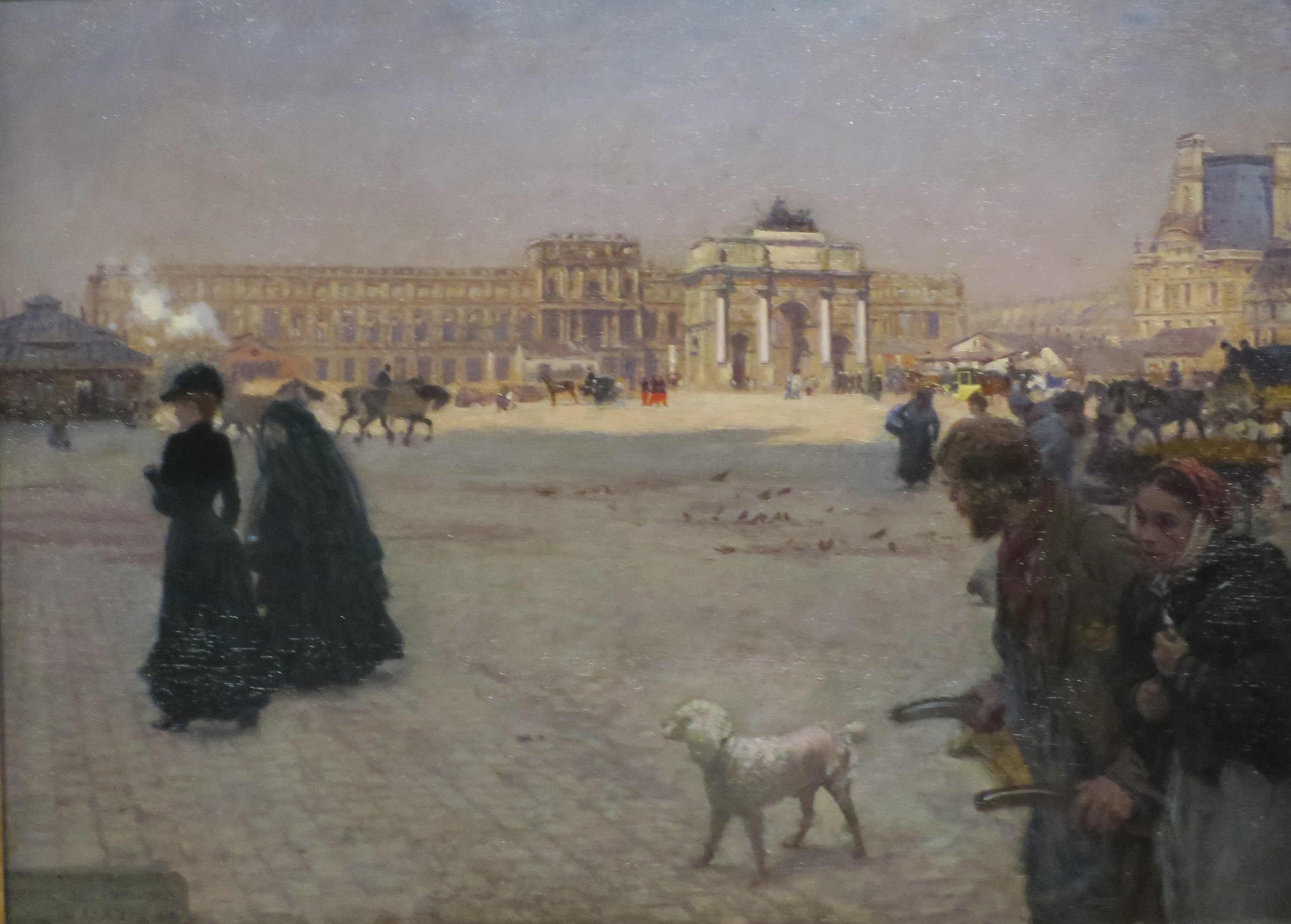 Place du Carrousel and Tuileries in Ruins by Giuseppe De Nittis