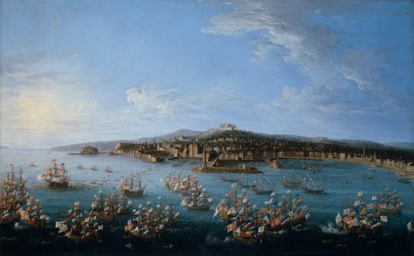 Carlos III leaving the Port of Naples, as Seen from the Sea by Antonio Joli