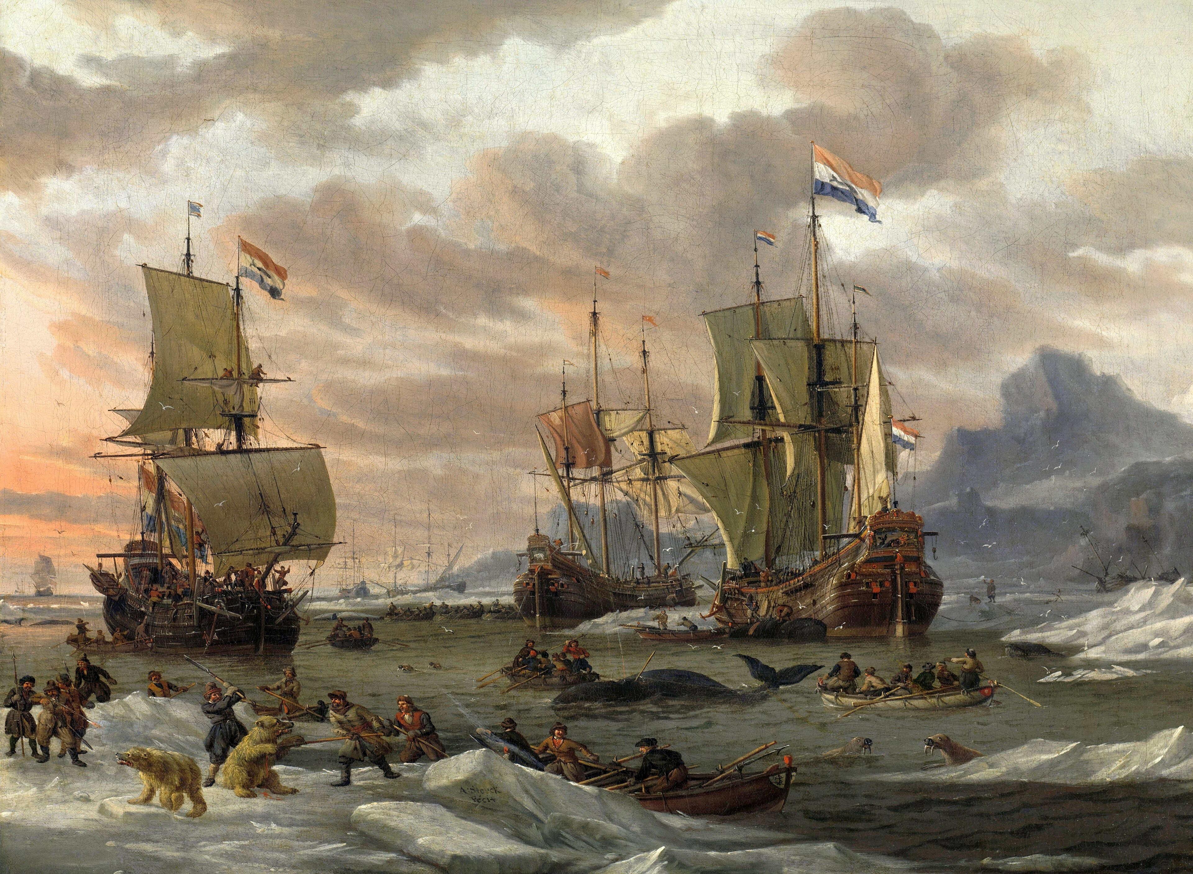 Whaling in the Artic Ocean by Abraham Storck