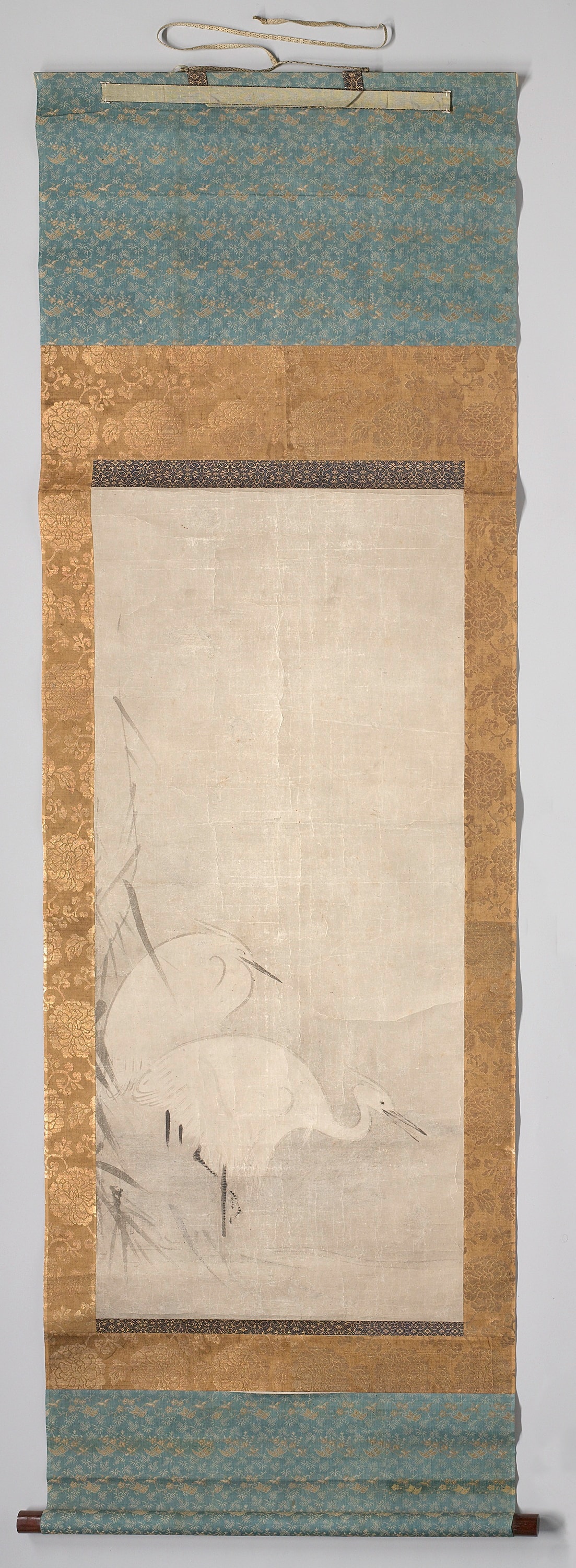 Two herons standing in water by Kaihoku Yusho