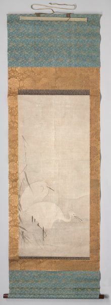 Two herons standing in water by Kaihoku Yusho